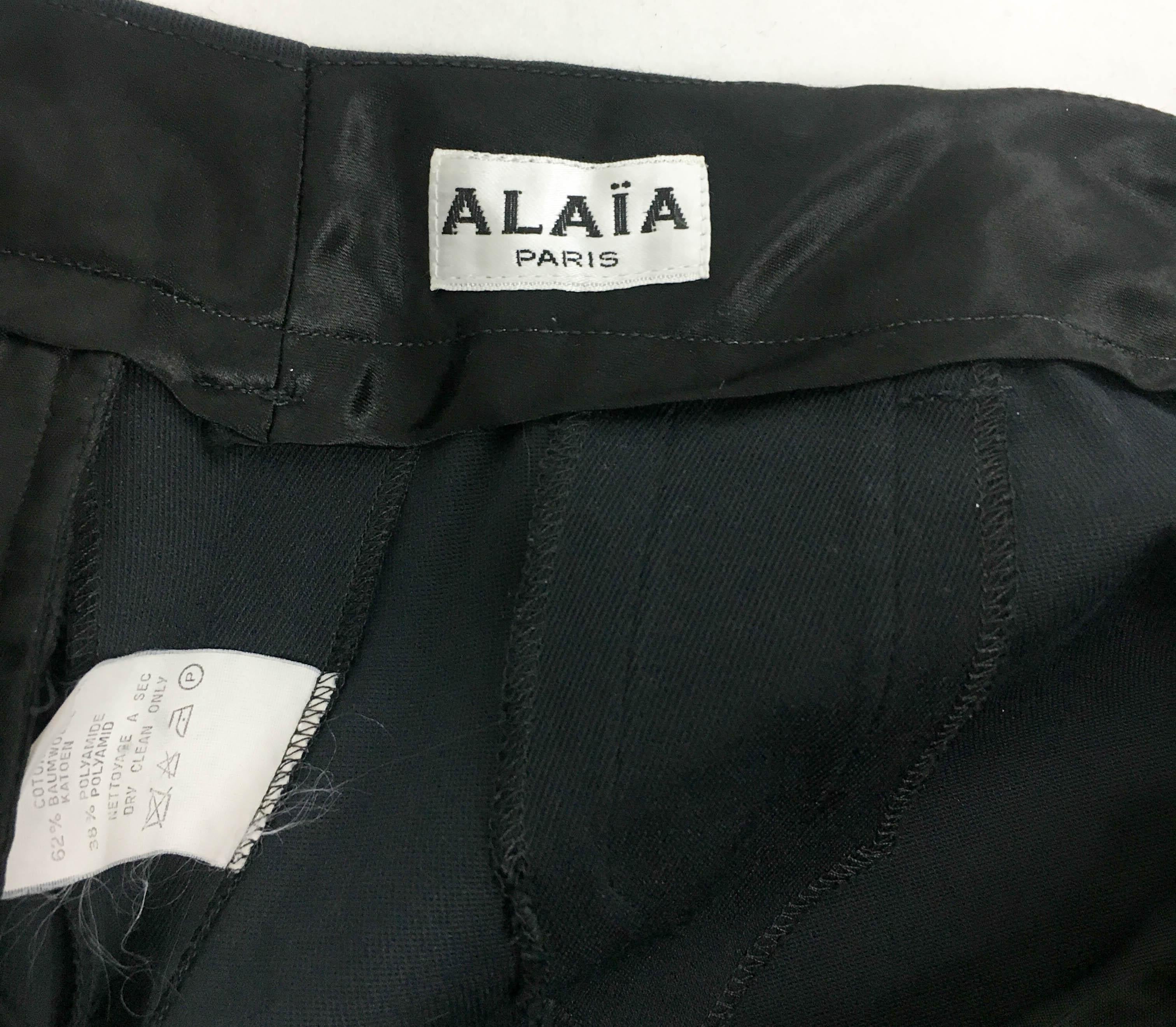 1990's Azzedine Alaia Black Tailored Shorts For Sale 8