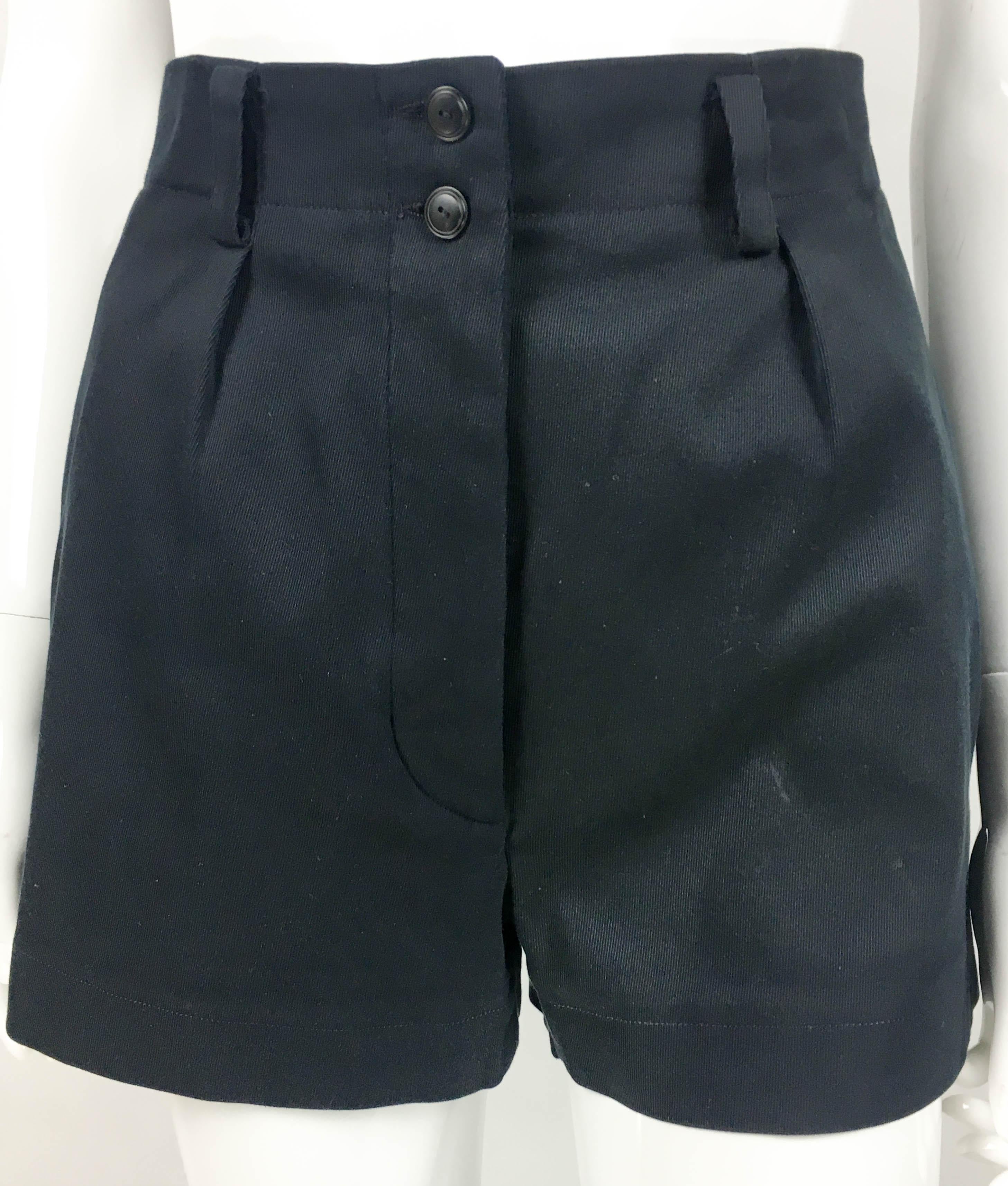 1990's Azzedine Alaia Black Tailored Shorts For Sale 2
