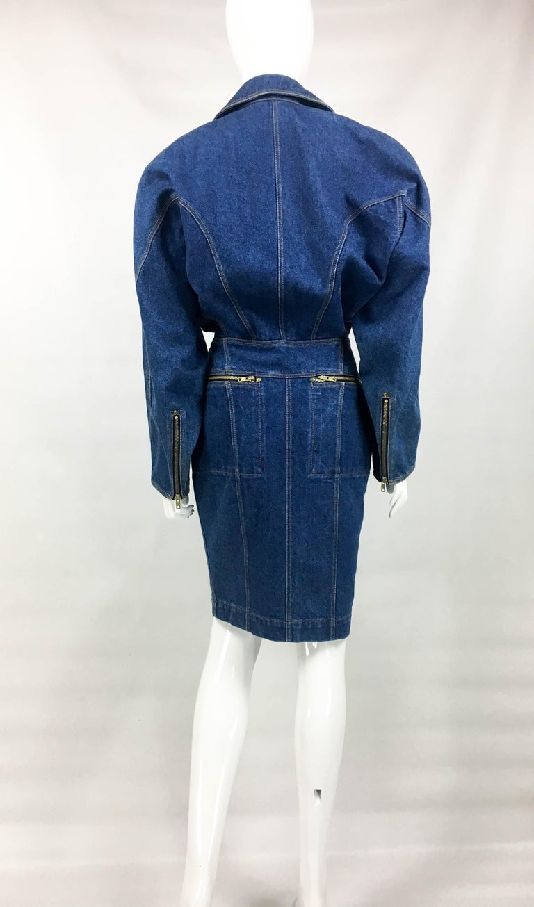 Azzedine Alaia Blue Denim Zipper Dress, 1985 For Sale at 1stDibs | alaia  zipper dress