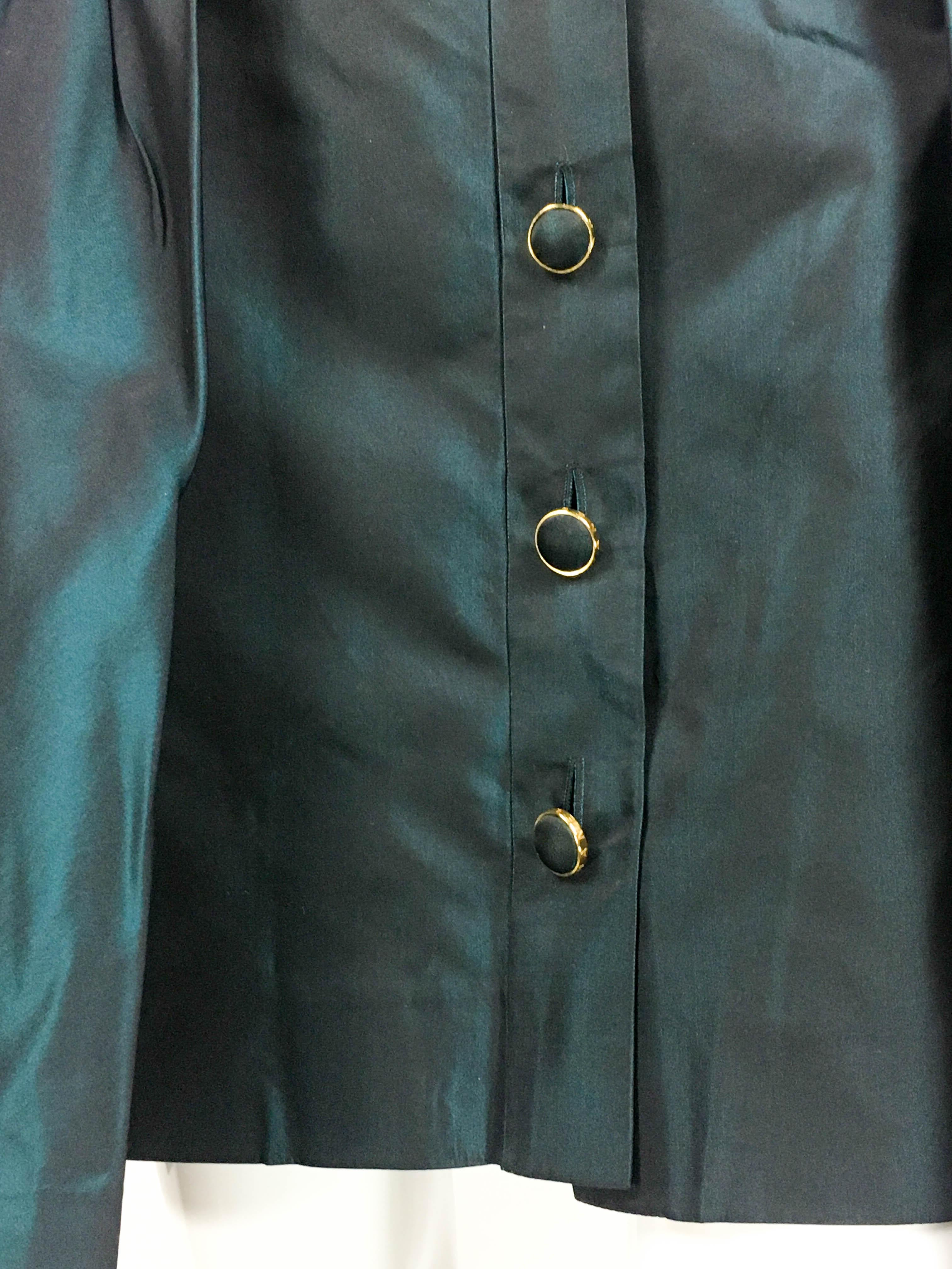 Chanel Iridescent Green Silk Skirt, 1990s  3