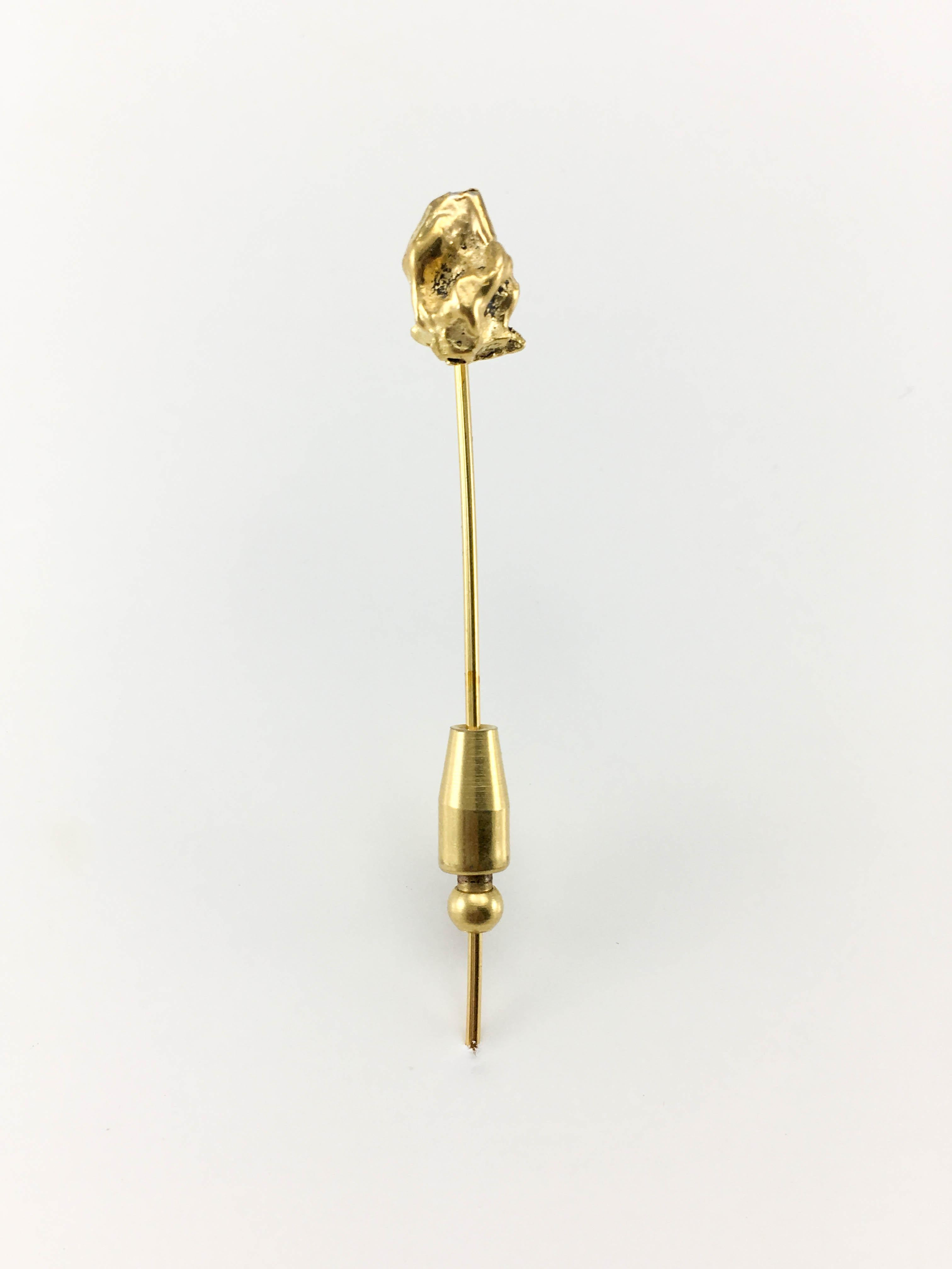 1970's Chanel Gold-Plated 'Gold Nugget' Pin In Excellent Condition For Sale In London, Chelsea