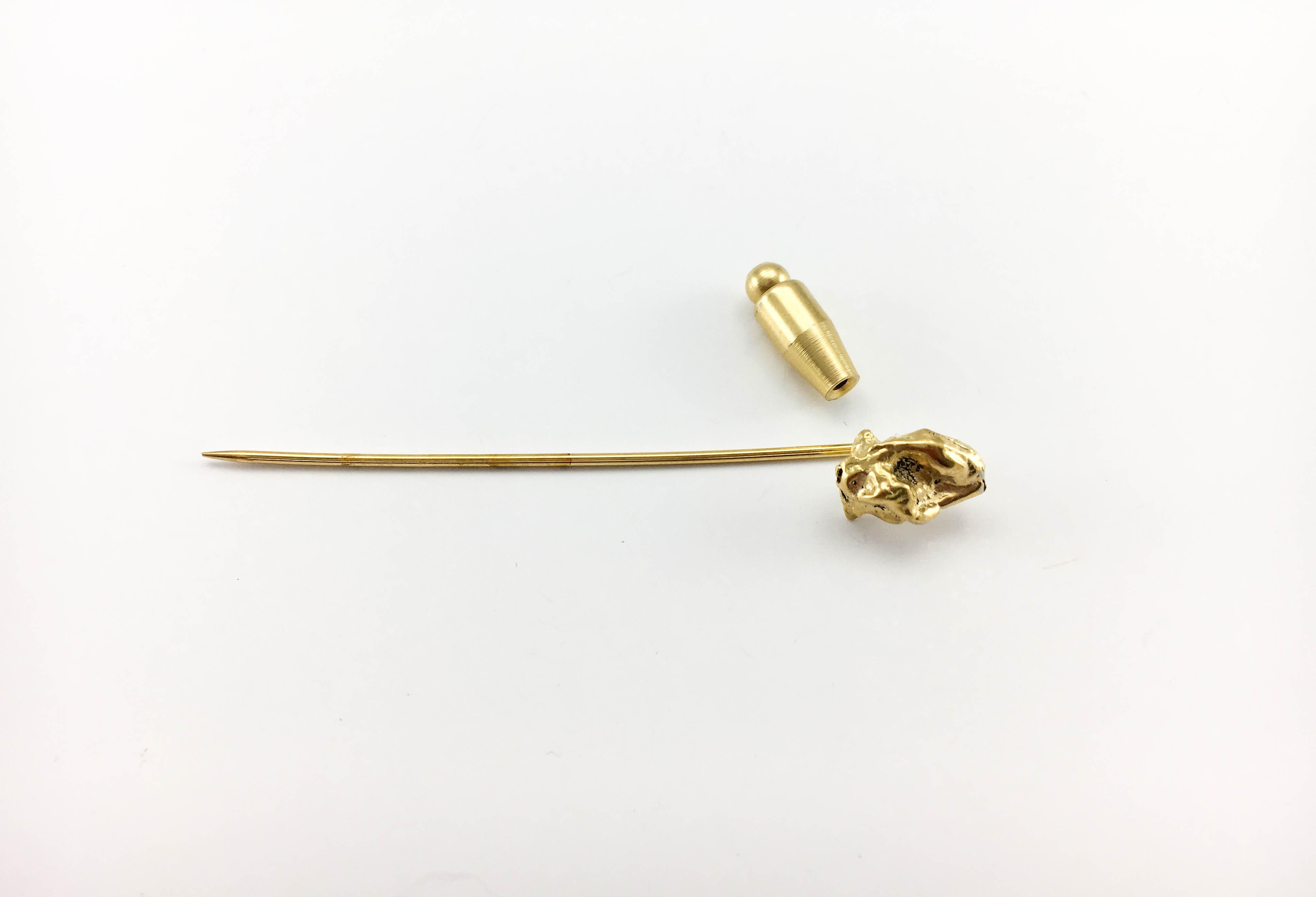 1970's Chanel Gold-Plated 'Gold Nugget' Pin For Sale 2