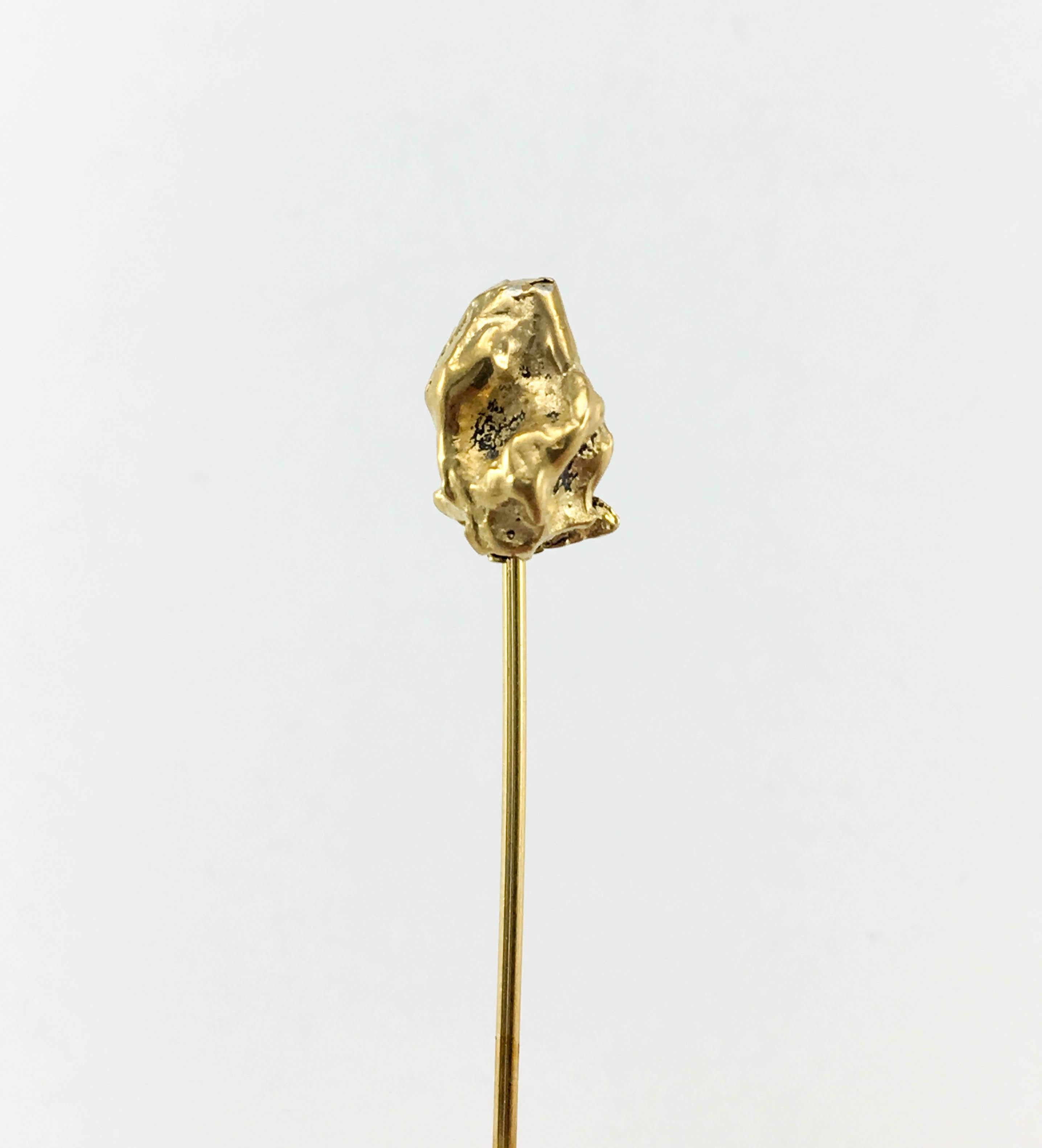 1970's Chanel Gold-Plated 'Gold Nugget' Pin For Sale 3
