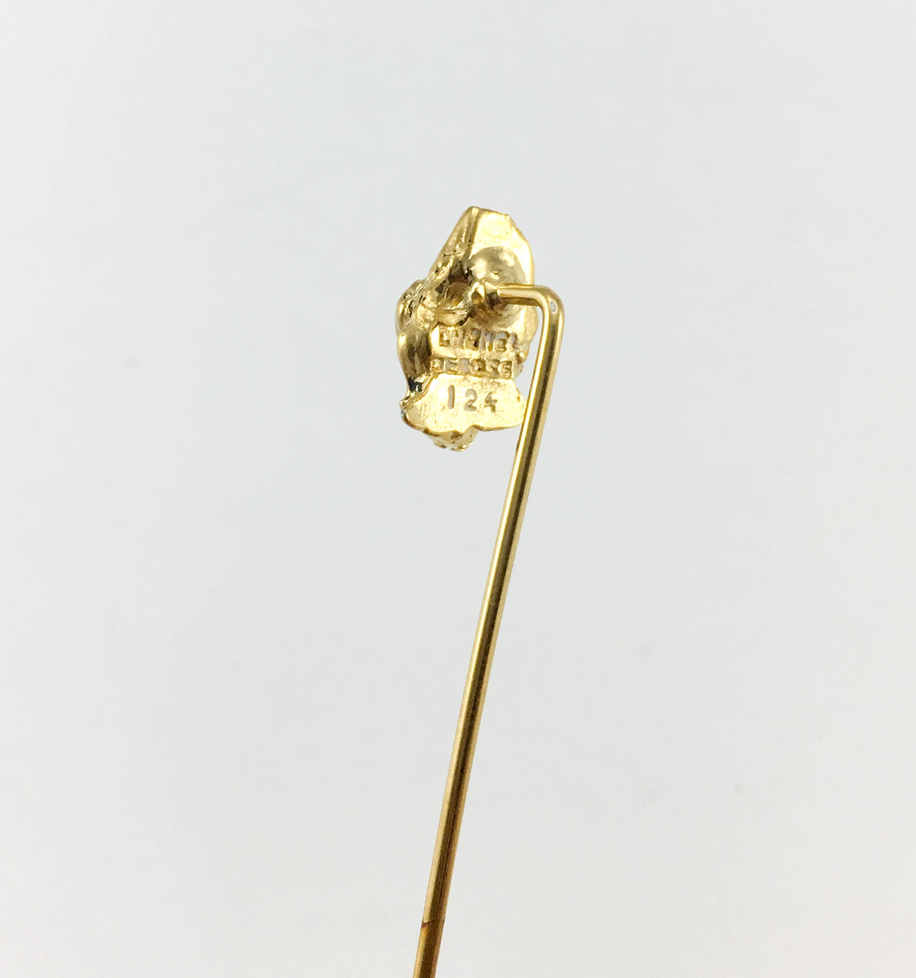 1970's Chanel Gold-Plated 'Gold Nugget' Pin For Sale 4