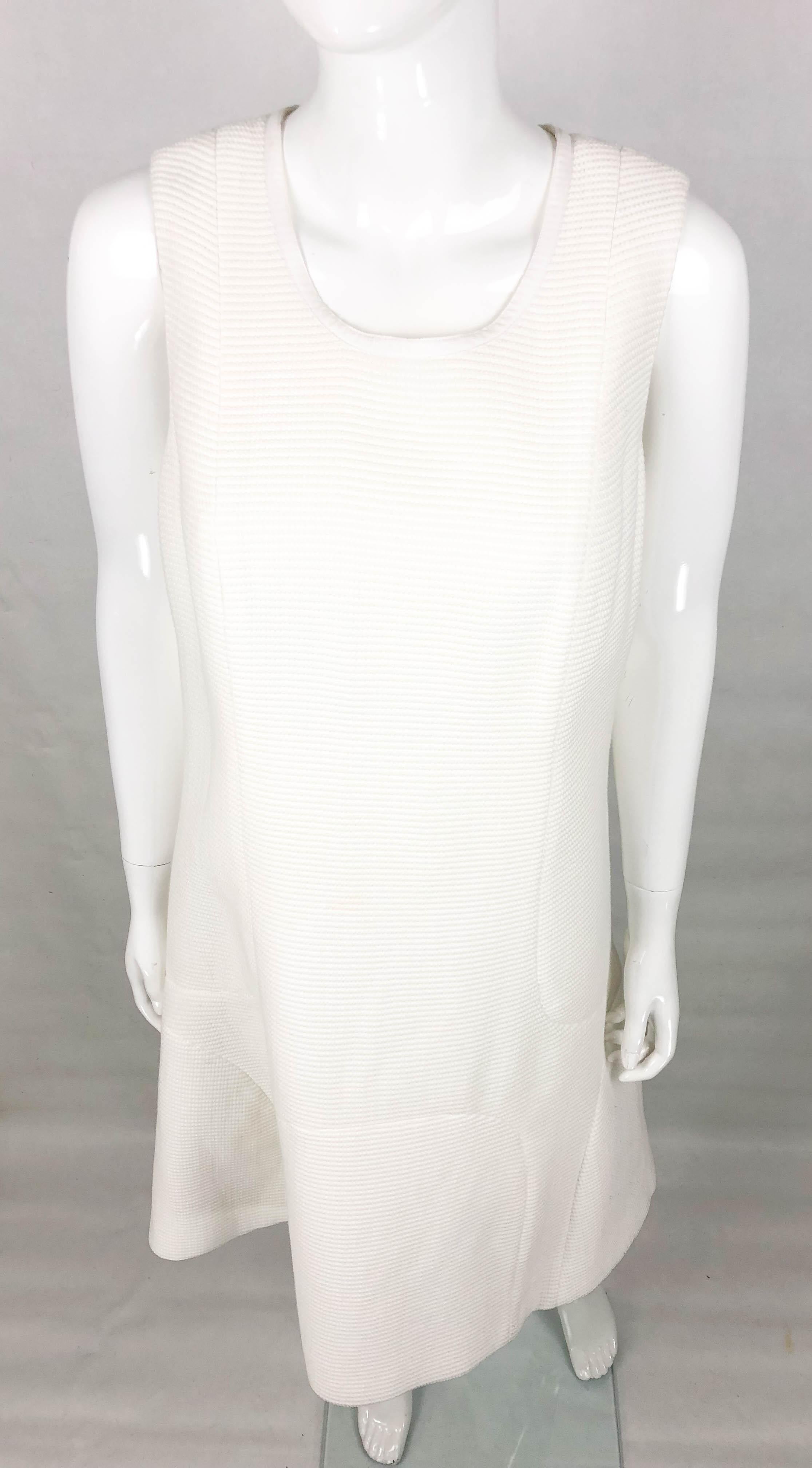 Chanel White Waffle Cotton Dress In Excellent Condition For Sale In London, Chelsea