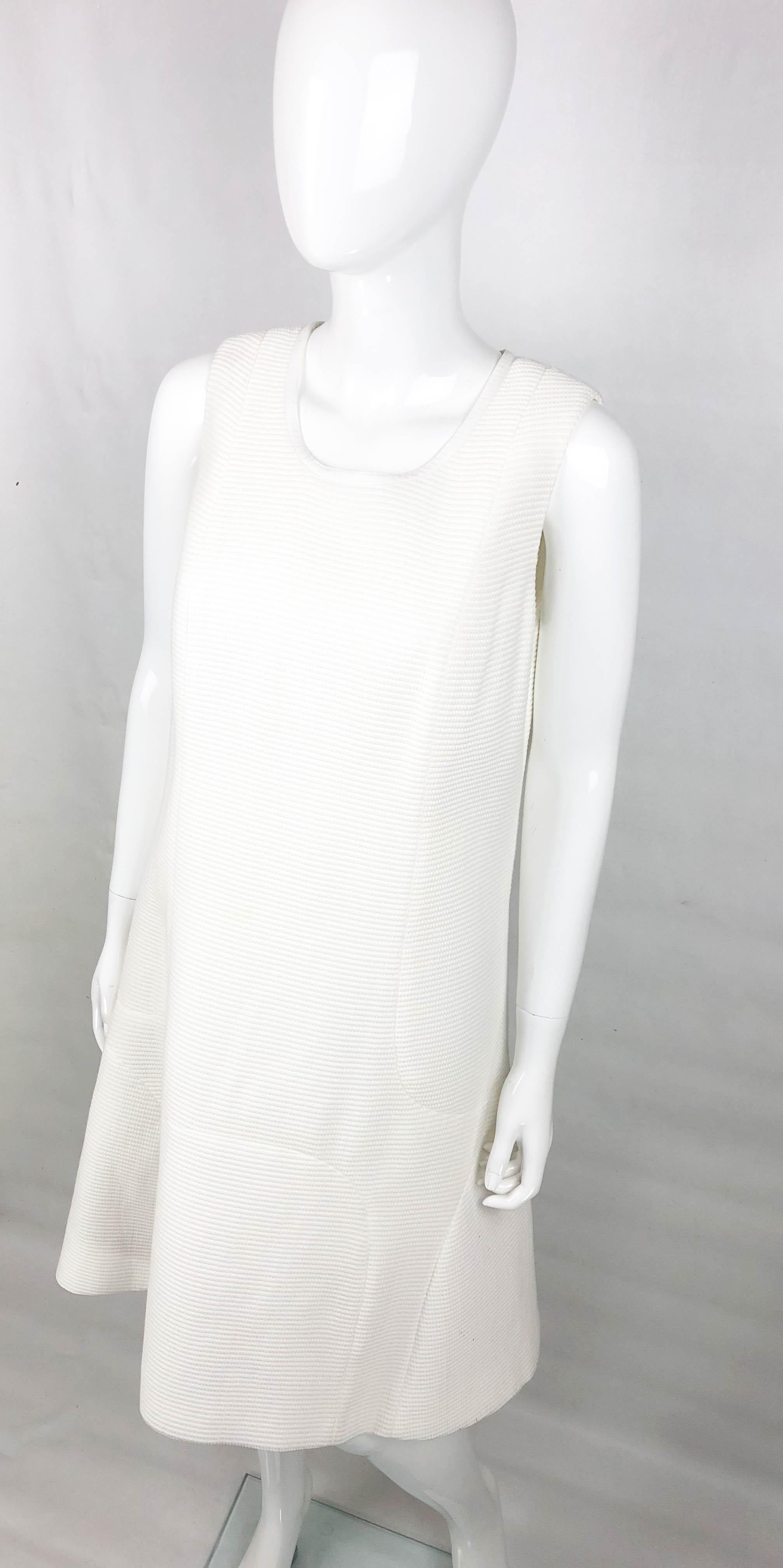 Chanel White Waffle Cotton Dress For Sale 1