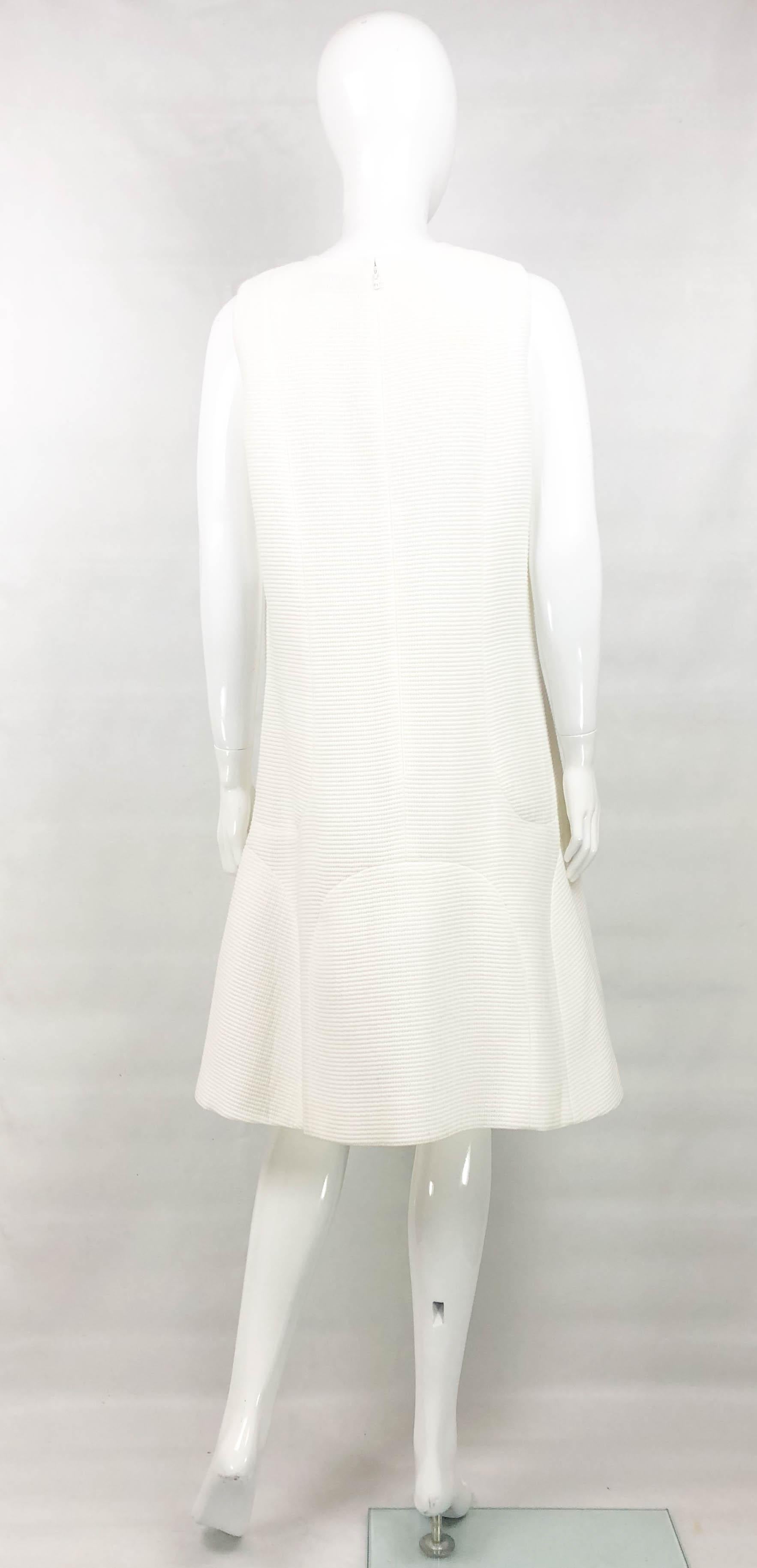 Chanel White Waffle Cotton Dress For Sale 4