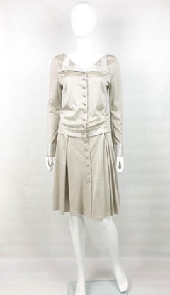 Louis Vuitton Gray Silk Jersey Shirt Dress