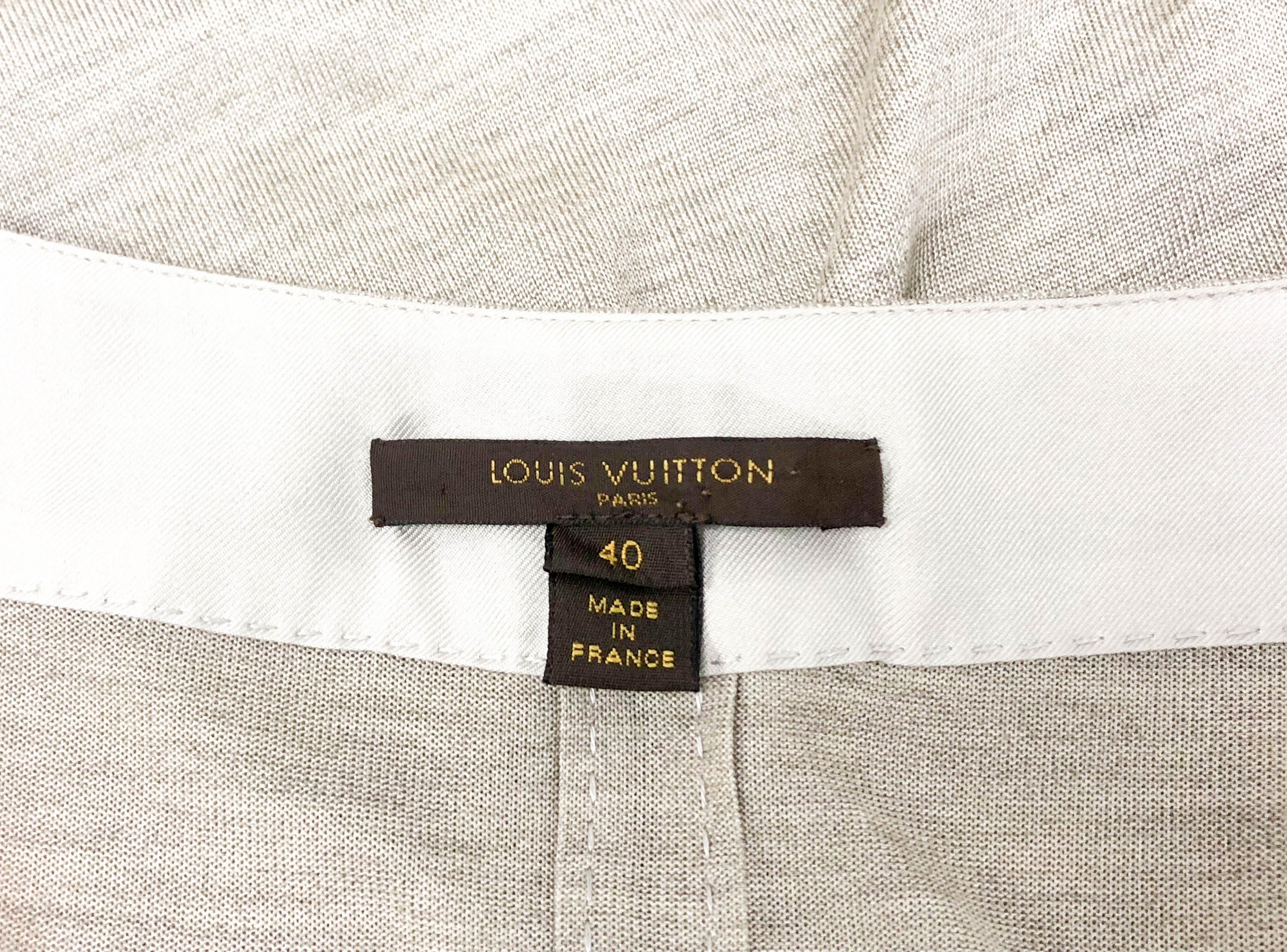 Louis Vuitton Gray Silk Jersey Shirt Dress im Angebot 7