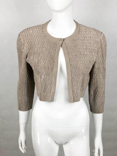 Azzedine Alaia Taupe Stretch Cropped Jacket, 2000s