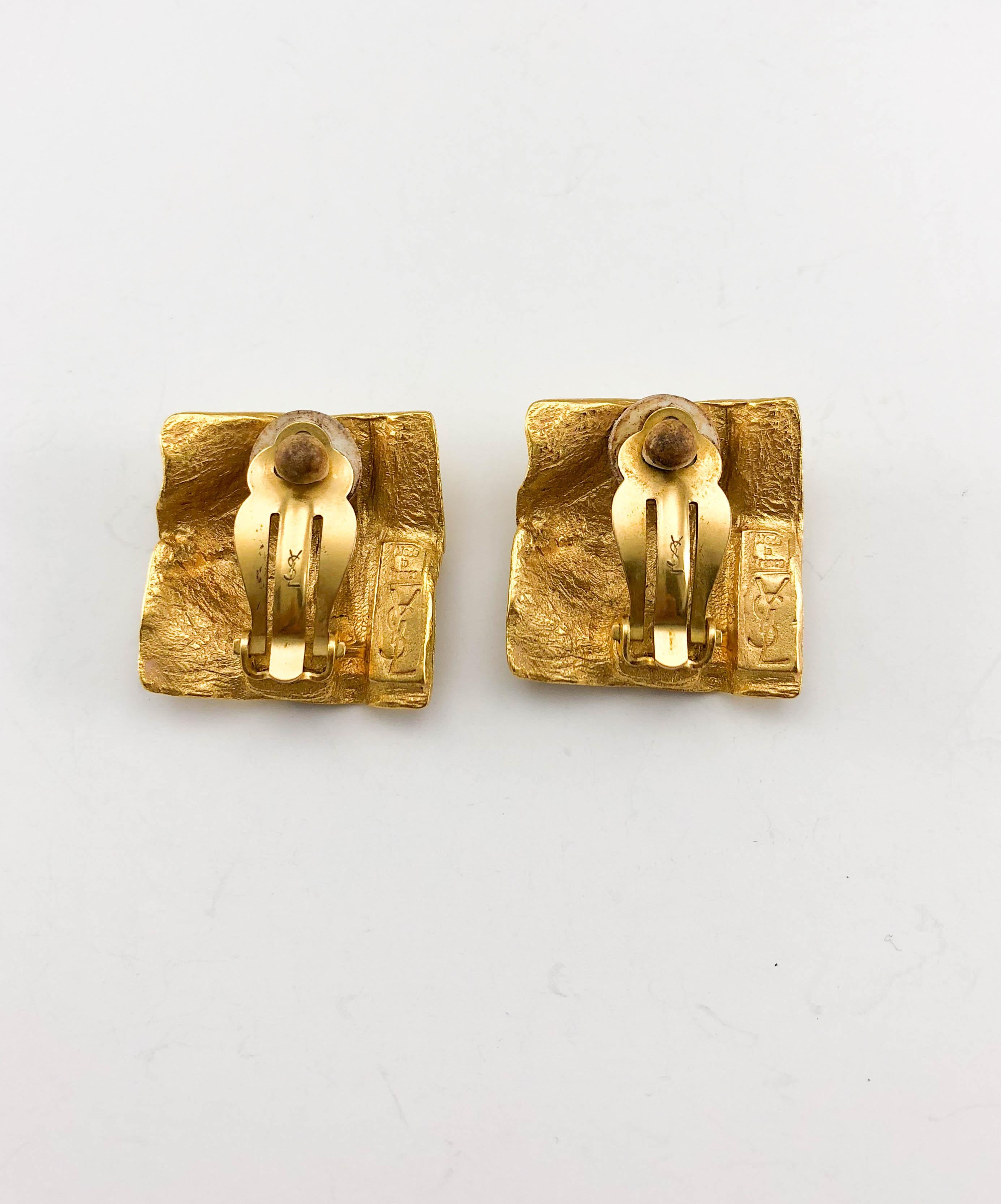 1980's Yves Saint Laurent 'Molten Gold' Clip-on Earrings, by Robert Goossens 4