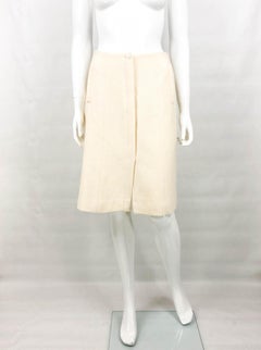 2003 Chanel Cream Wool A-Line Skirt