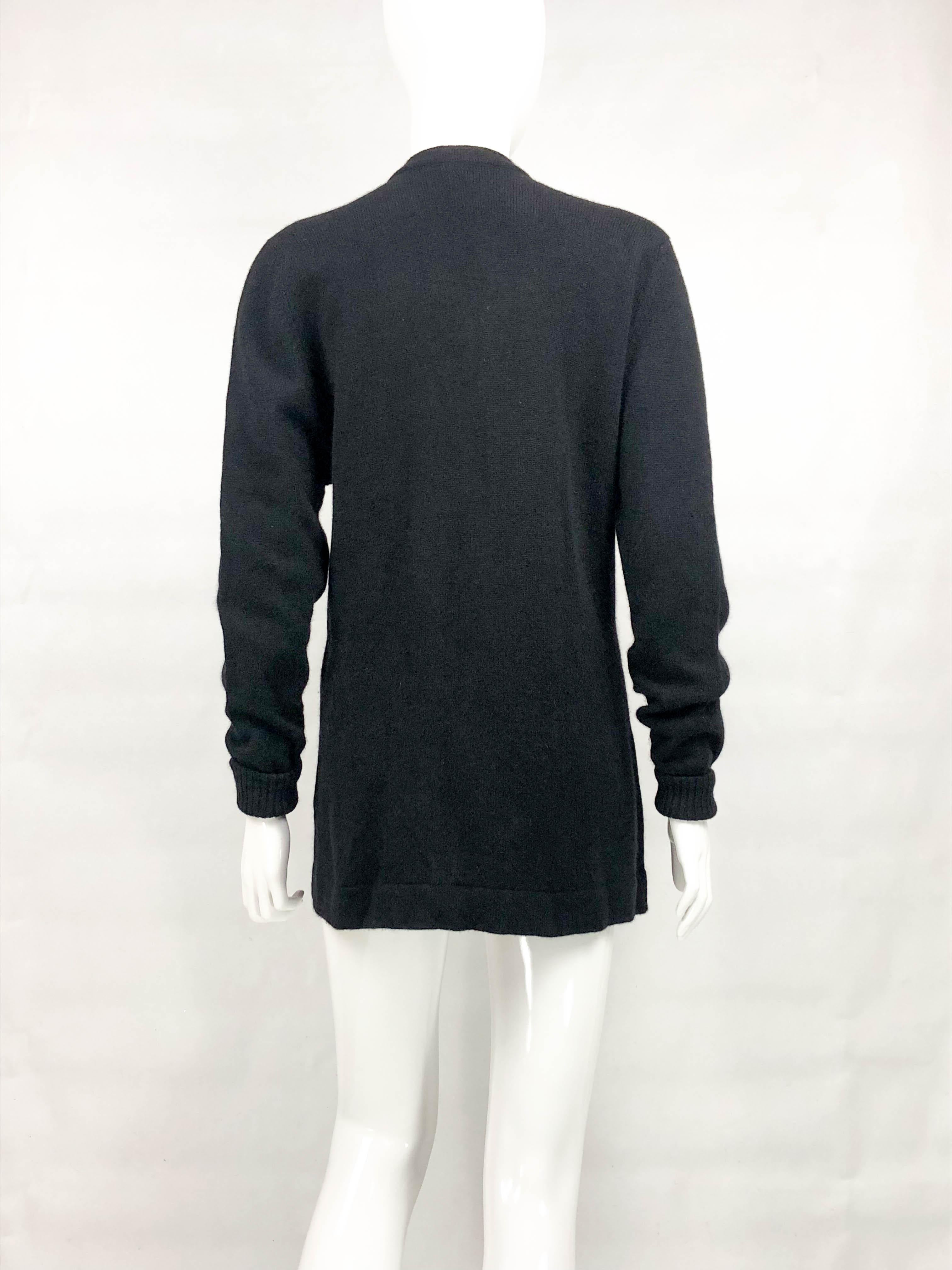 1990's Chanel Black Cashmere Cardigan With Gilt Buttons 4