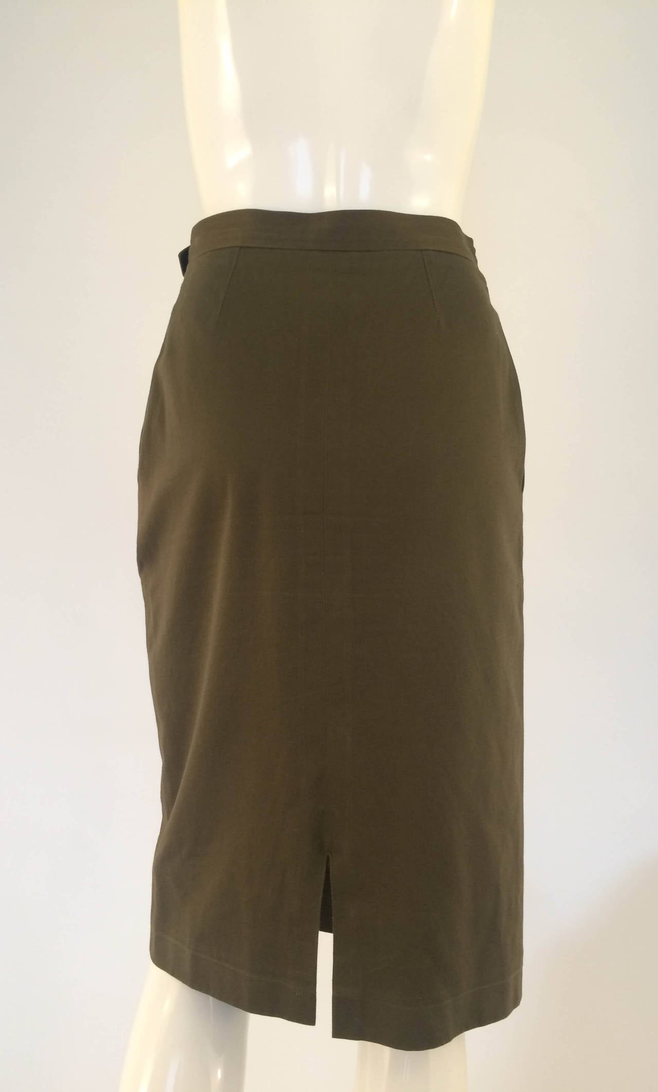 Black Yves Saint Laurent Pencil Skirt - 1980s