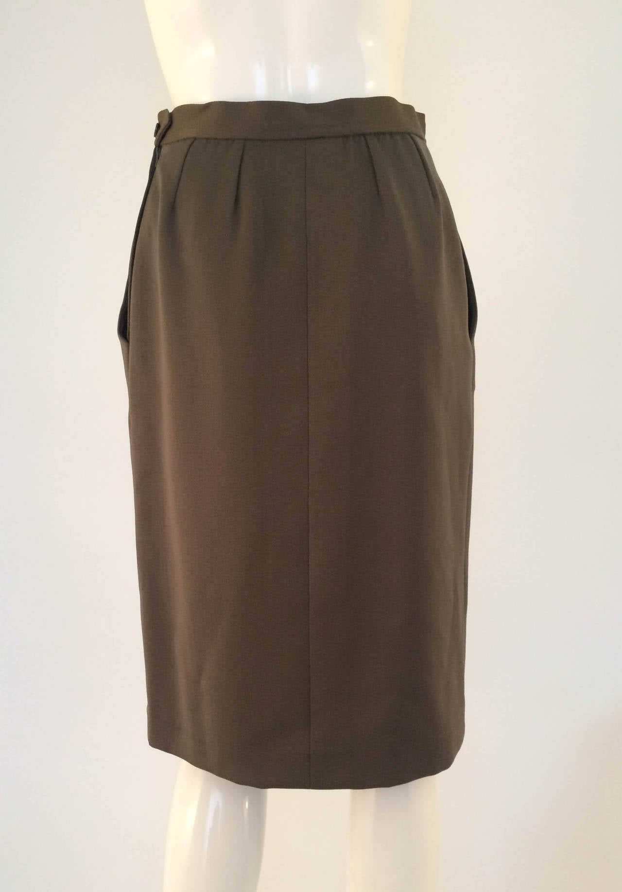 Yves Saint Laurent Wool Skirt - 1980s In New Condition In London, Chelsea