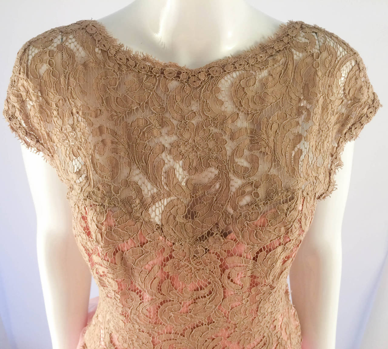 Beige Bruce Oldfield Custom Made Party Dress - 1980s For Sale