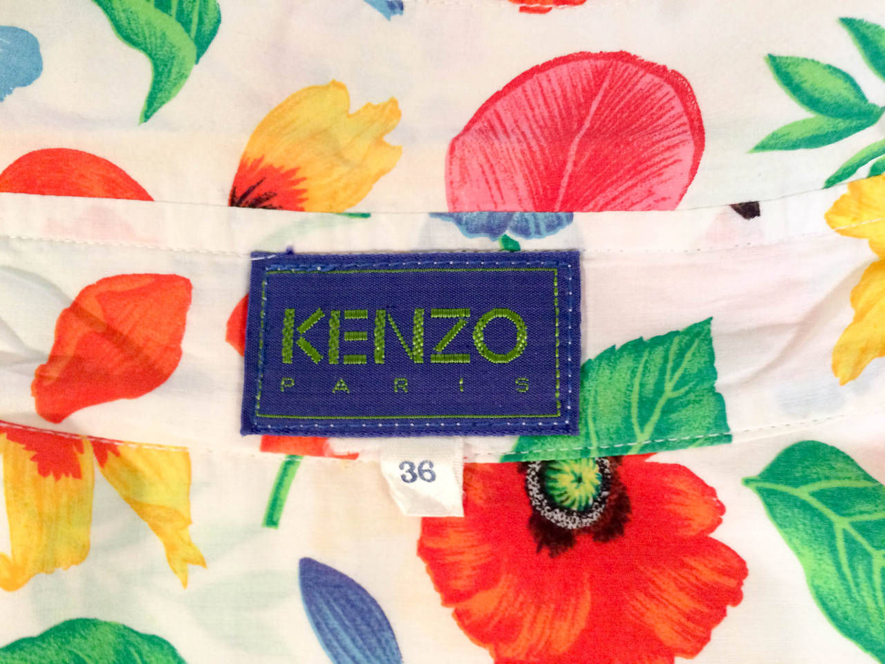 Kenzo Floral Shirt Dress - 1970s / 1980s For Sale 3