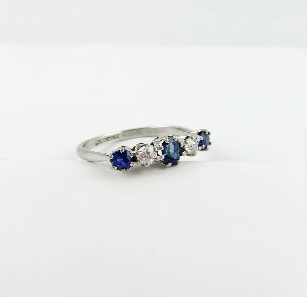 Platinum, Sapphire and Diamond Ring - 1930s In Excellent Condition For Sale In London, Chelsea