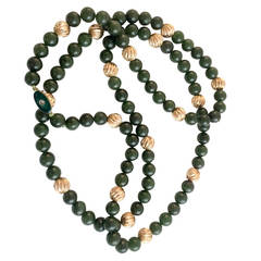 Vintage Chinese Jade Necklace - 1980s