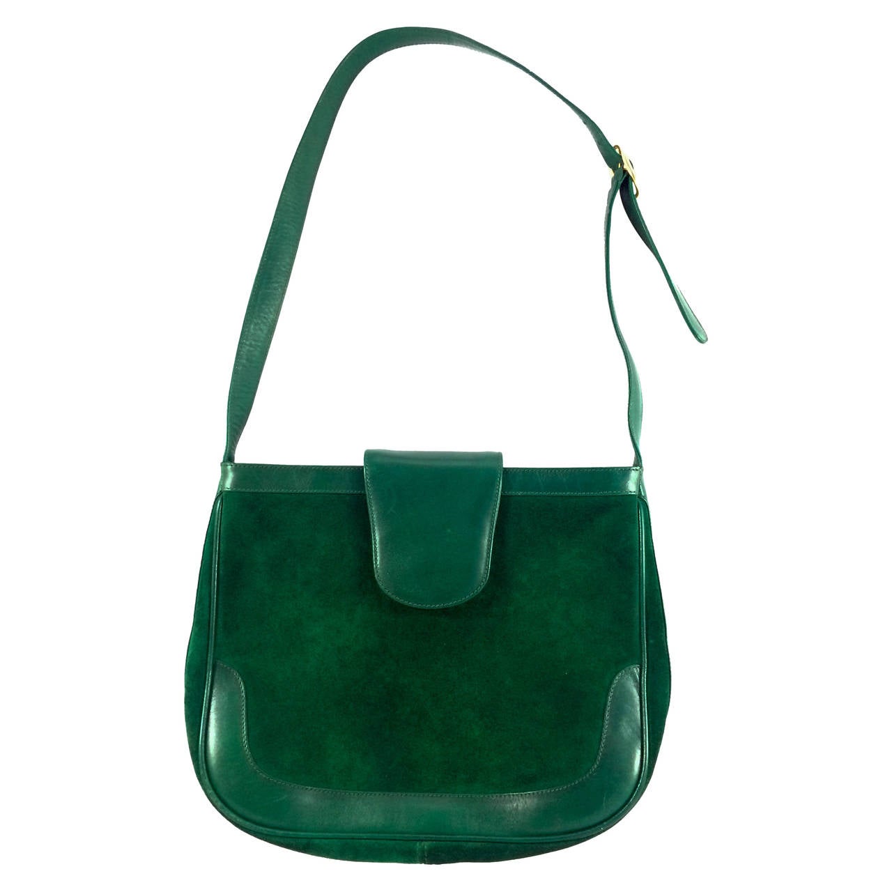 Rare Gucci Emerald Green Shoulder Bag - 1970s at 1stDibs