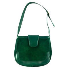 Vintage Rare Gucci Emerald Green Shoulder Bag - 1970s