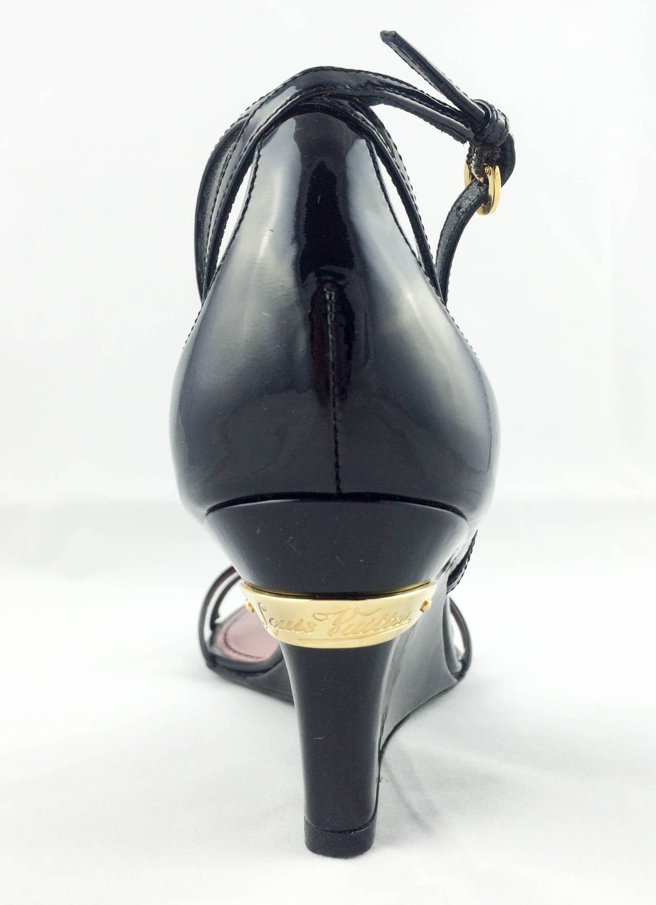 Black Louis Vuitton Strawberry Wedges Sandals - 2009 For Sale