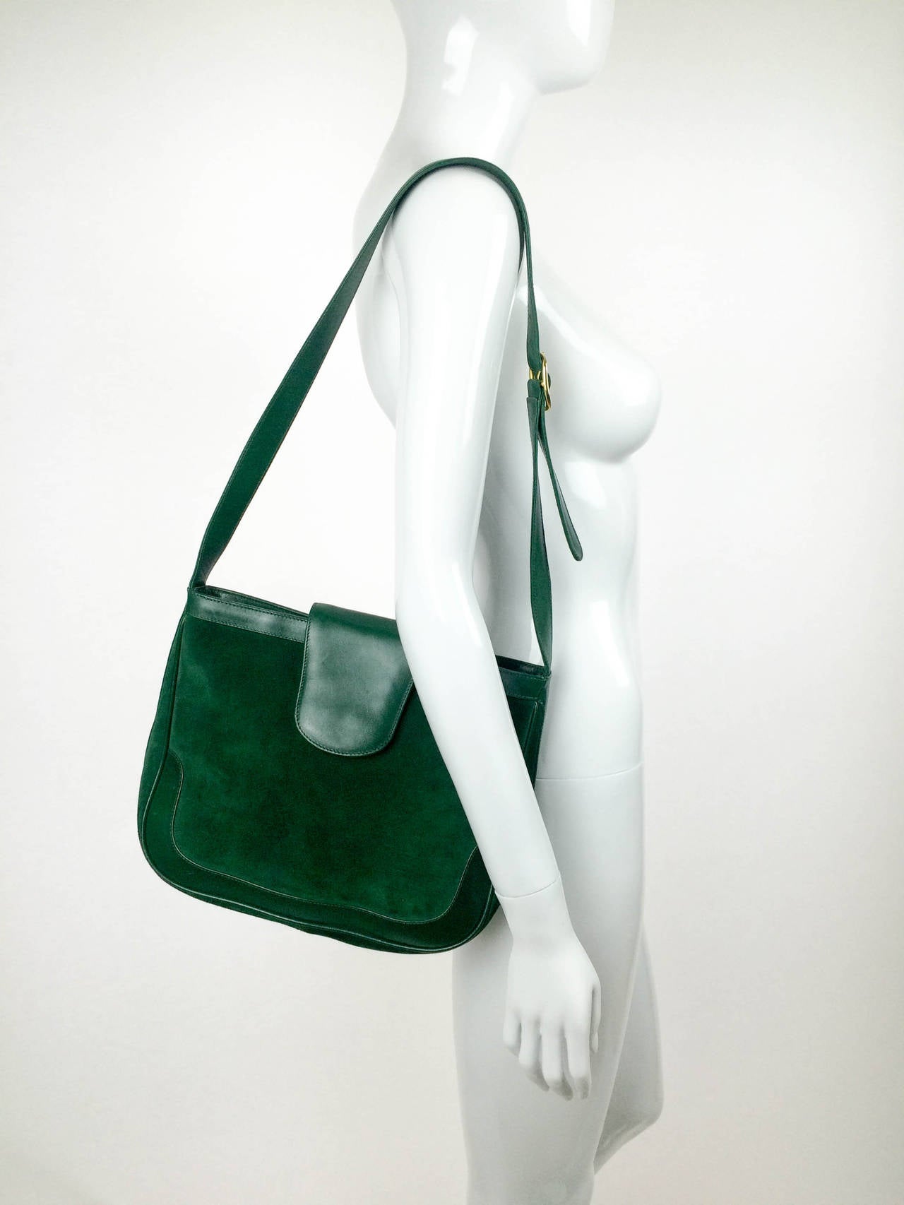 Rare Gucci Emerald Green Shoulder Bag - 1970s In Excellent Condition In London, Chelsea
