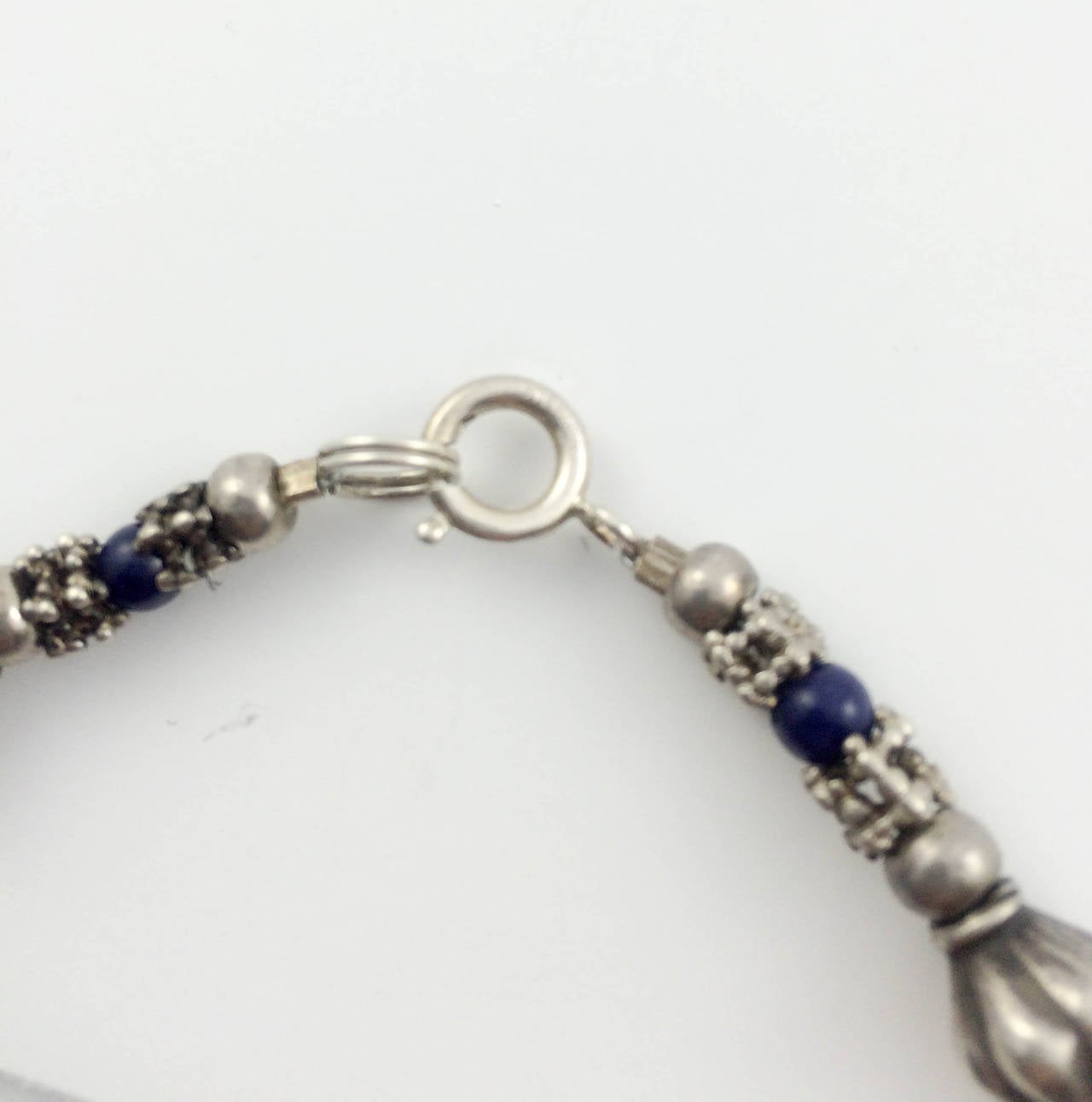 Silver and Lapis Lazuli Necklace - 1970s For Sale 2