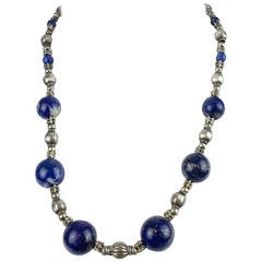 Silver and Lapis Lazuli Necklace - 1970s