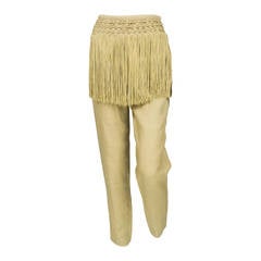 Valentino Fringed Linen Pants - 1990s 10