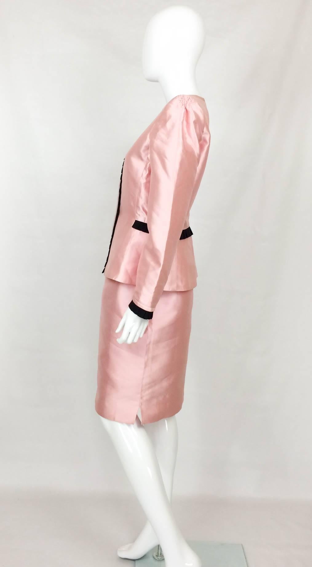 Women's Valentino Silk Skirt Suit - 1980s For Sale