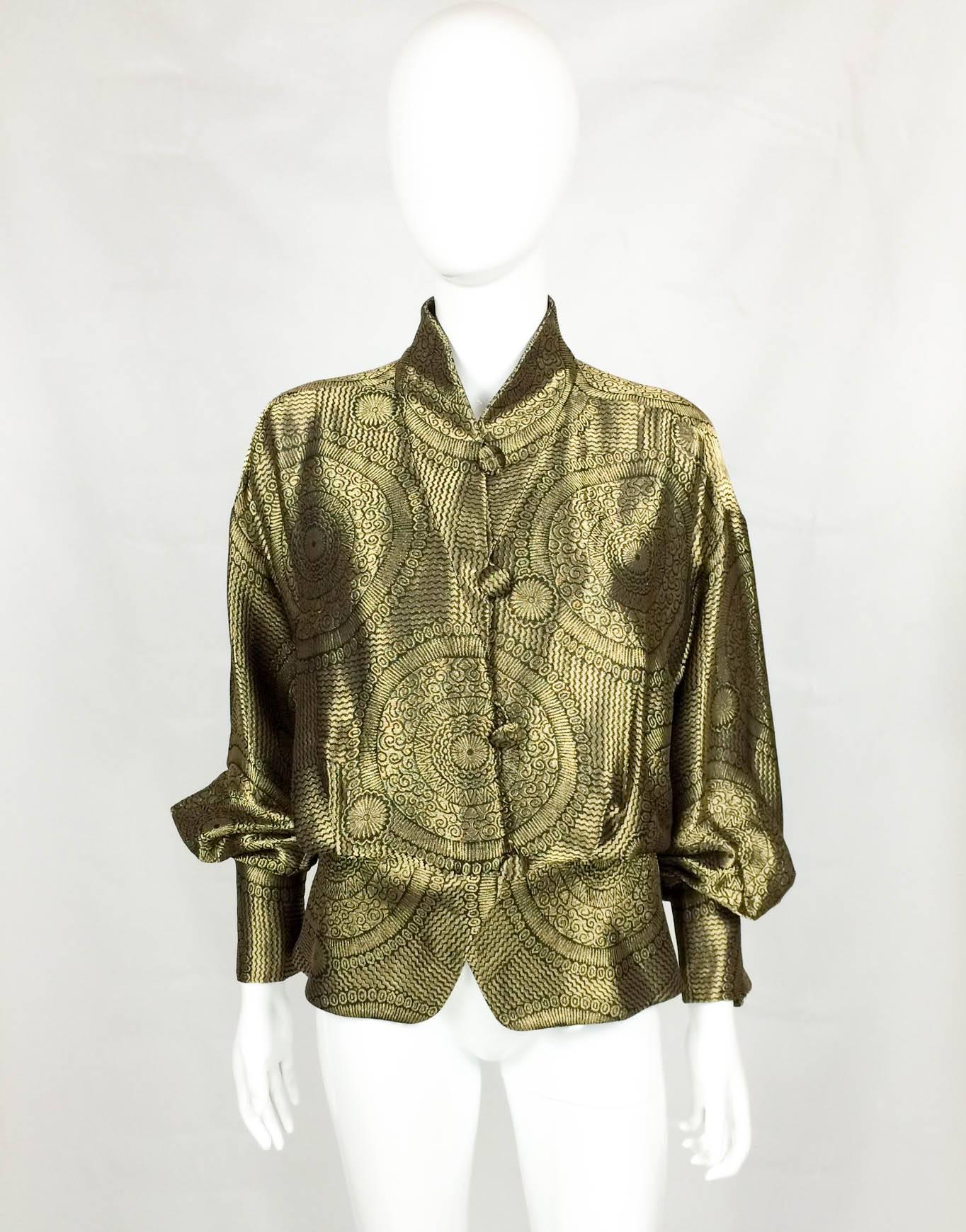 Brown Lanvin Silk and Lurex Jacket - 1980s