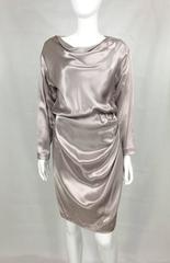 Yves Saint Laurent Silk Satin Draped Dress - 1980s