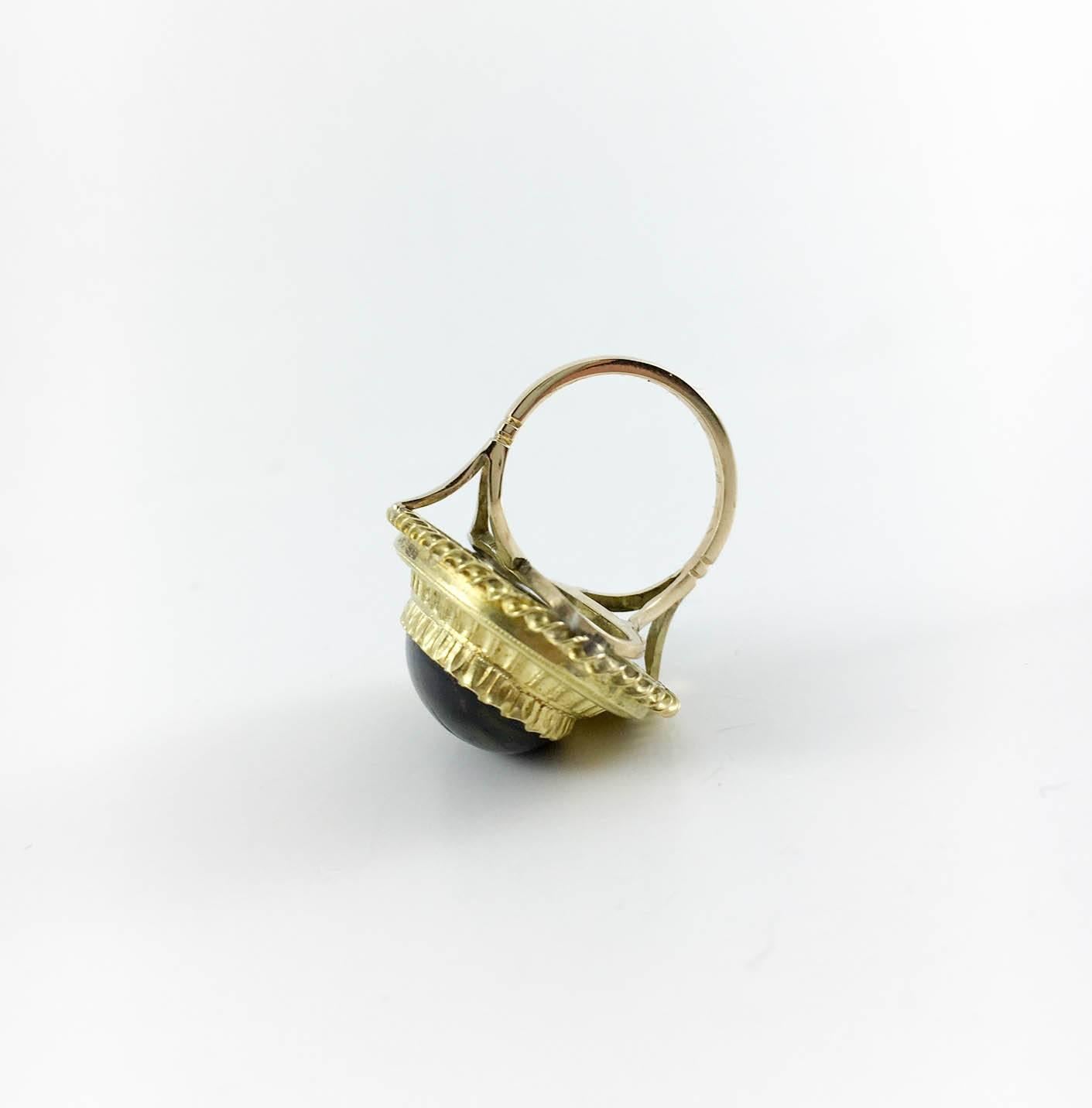 Tiger's Eye Statement Ring - 1860s For Sale 1
