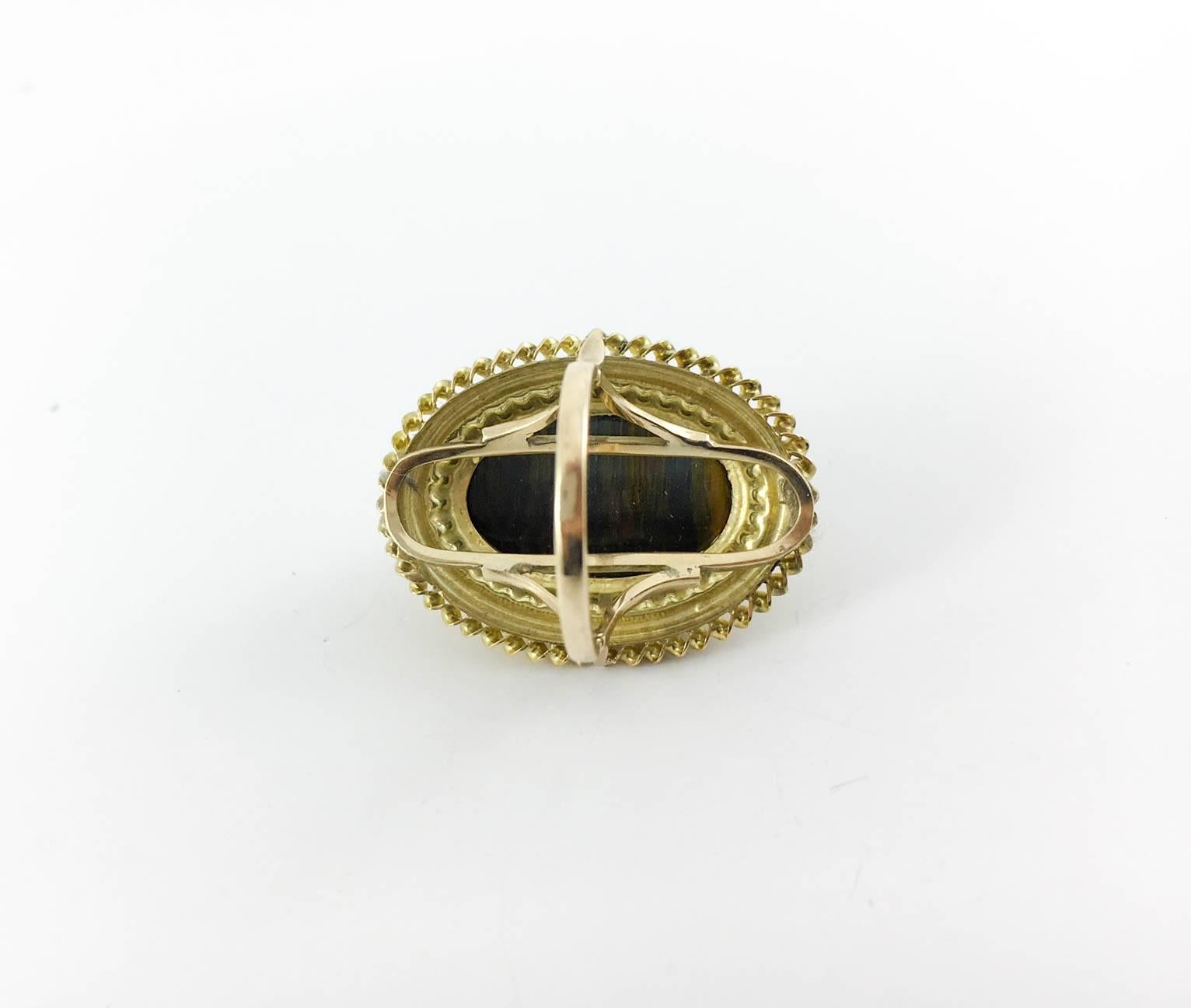 Tiger's Eye Statement Ring - 1860s For Sale 2