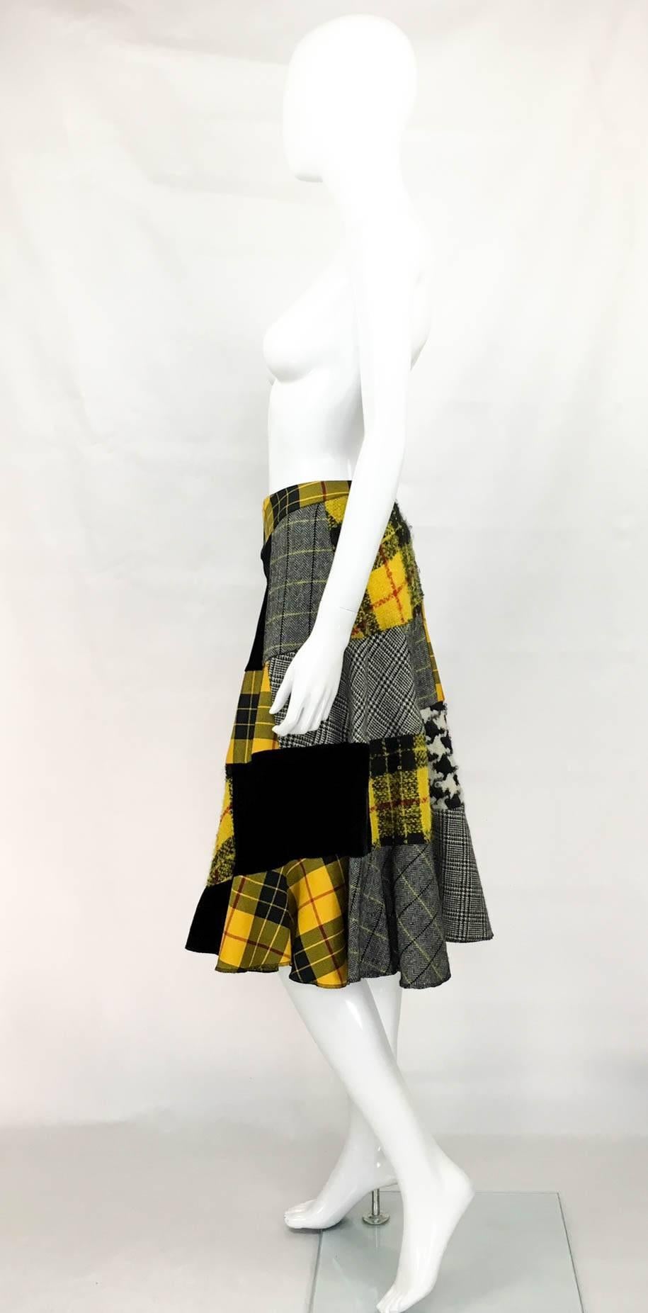Comme des Garcons Patchwork Asymmetric Skirt - Early 1990s 1
