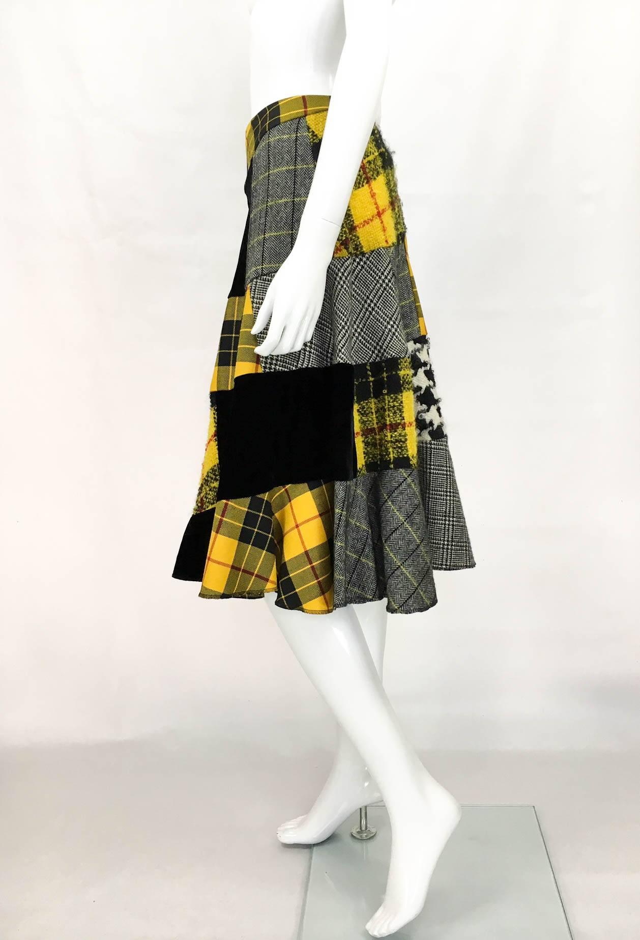 Comme des Garcons Patchwork Asymmetric Skirt - Early 1990s 2