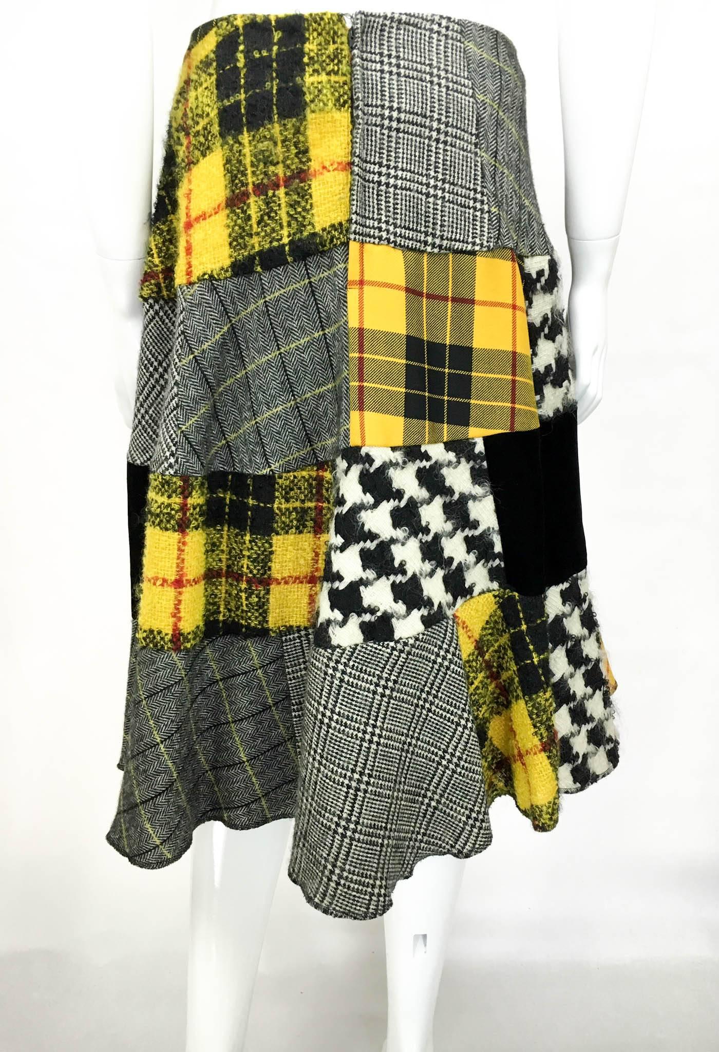 Comme des Garcons Patchwork Asymmetric Skirt - Early 1990s 3