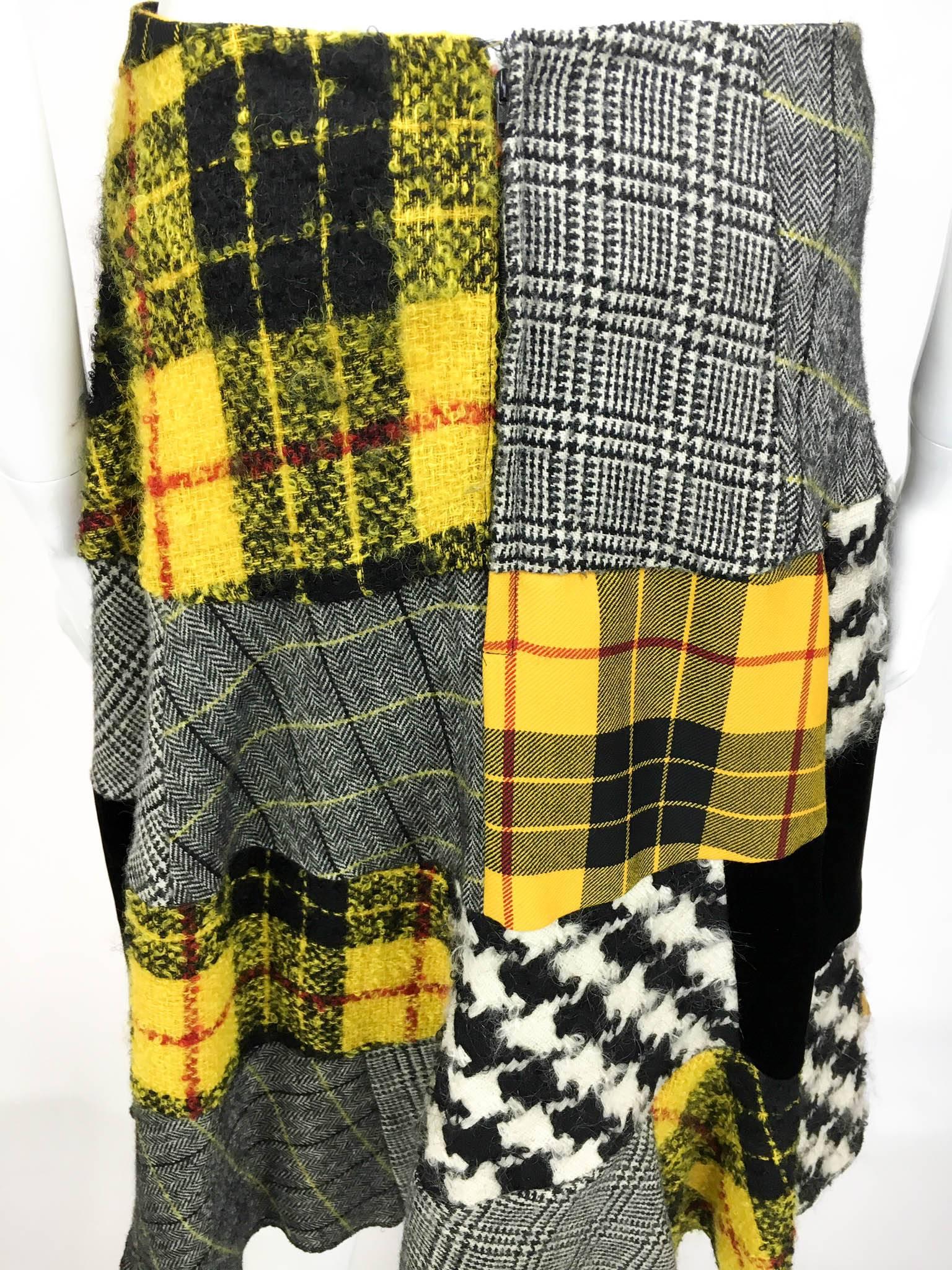 Comme des Garcons Patchwork Asymmetric Skirt - Early 1990s 4