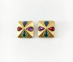 Yves Saint Laurent Gripoix Gold-Plated Earrings, by Robert Goossens - 1980s