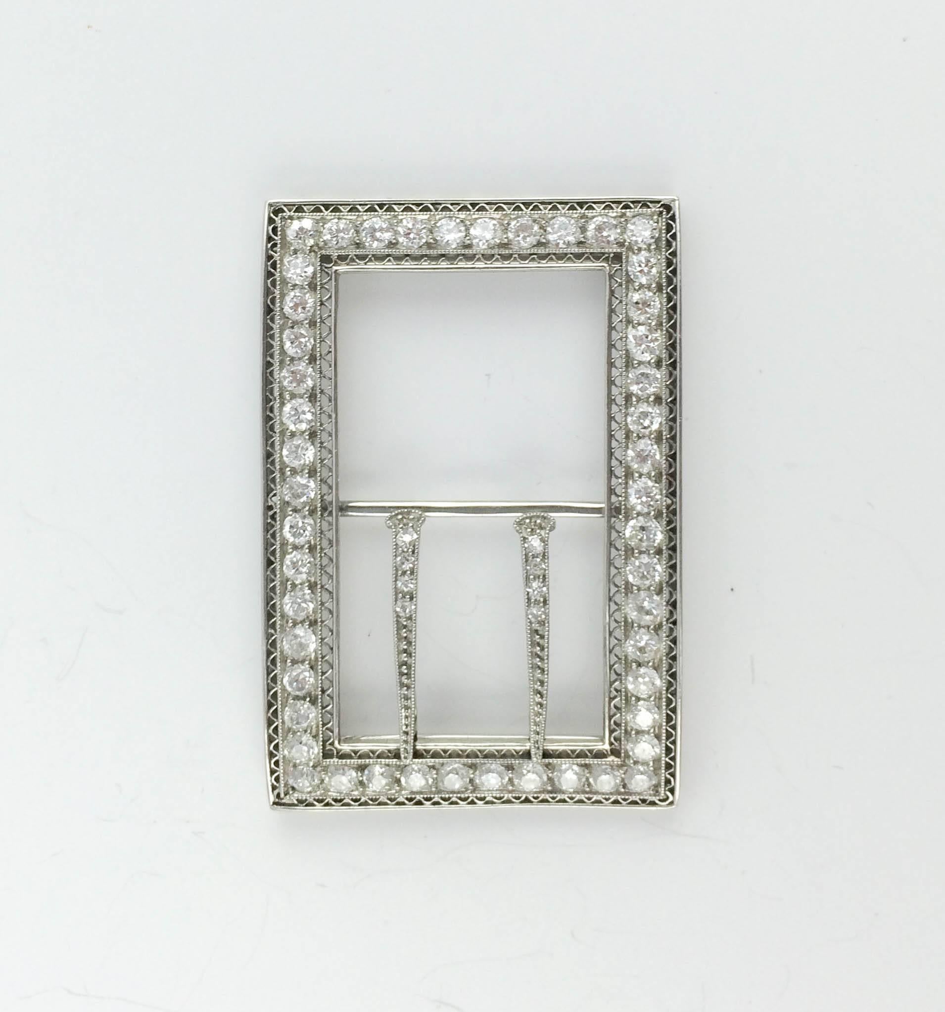 Dazzling Vintage Marcus & Co Platinum and Diamond Choker Slide. Founded in 1892, The American jewelry firm of Marcus & Co. achieved great success creating superb jewelry for high profile clientele such as the Rockefellers. This exquisite slide,