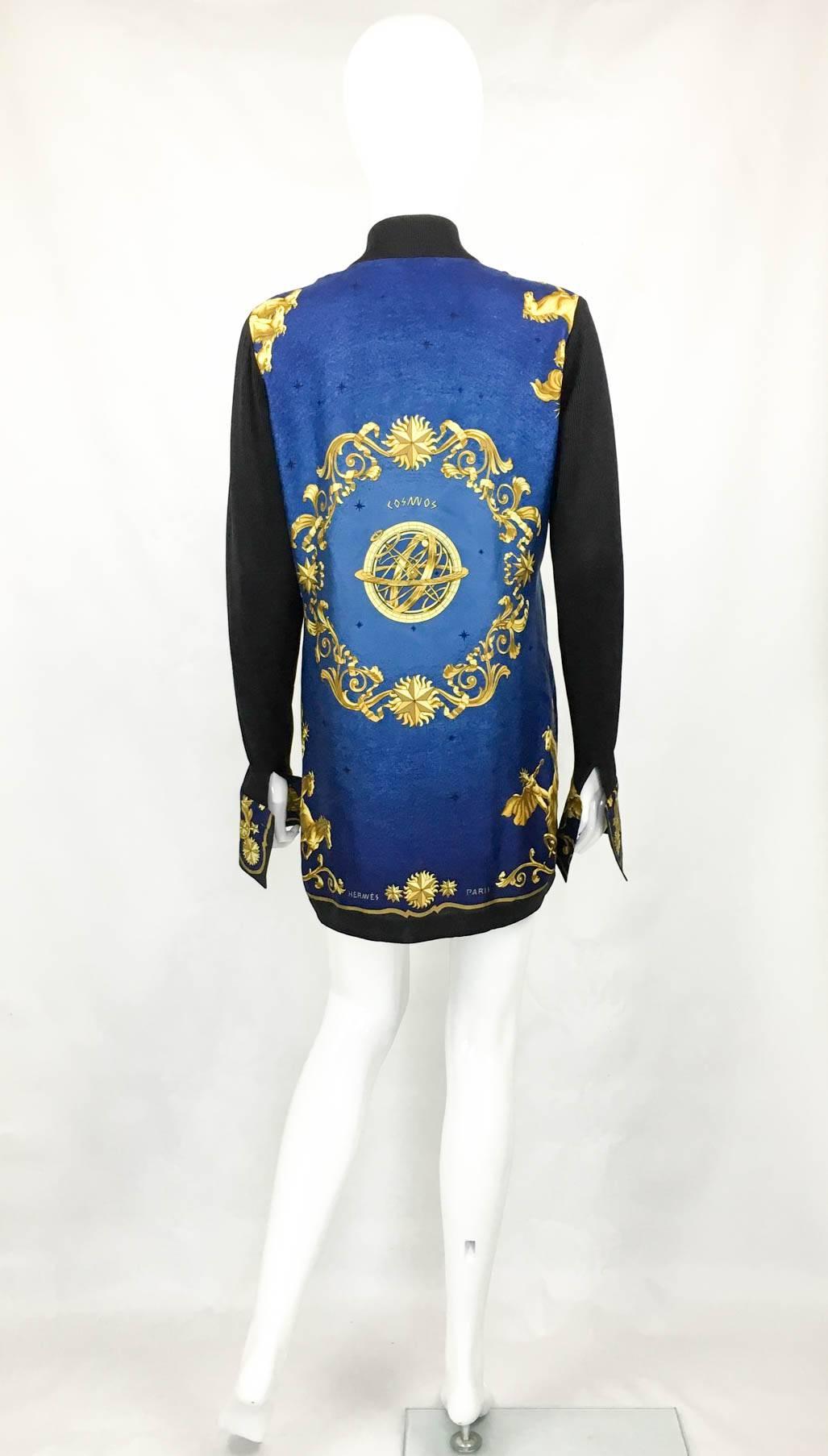 Women's Hermes Cosmos Print Silk Shirt / Jacket - 1990s