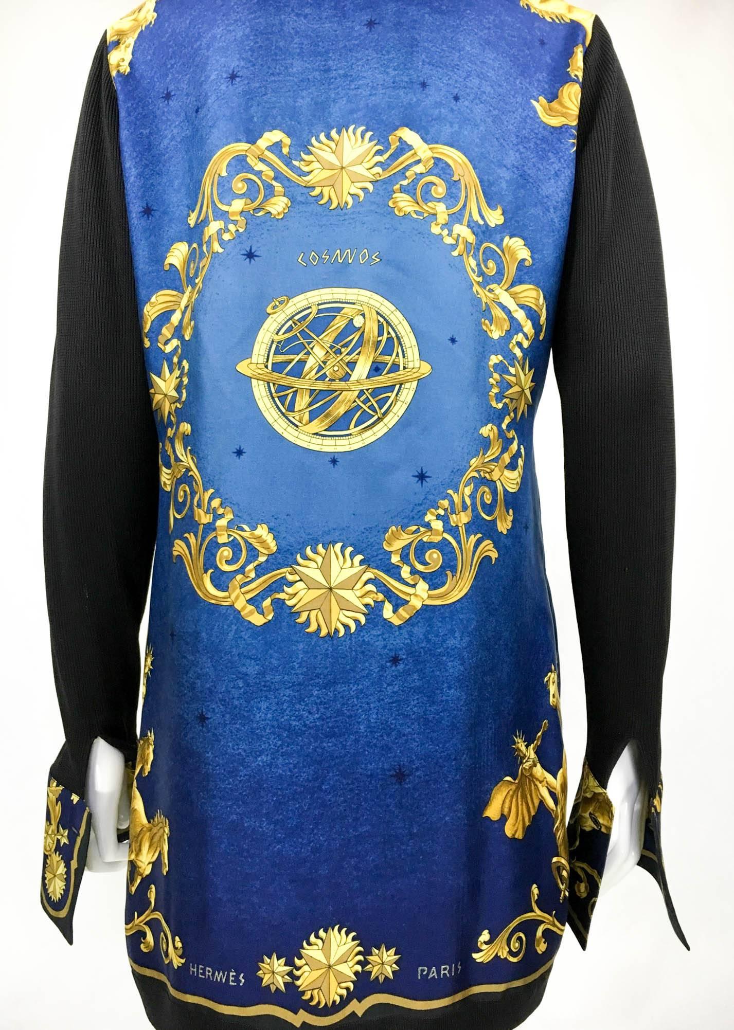 Hermes Cosmos Print Silk Shirt / Jacket - 1990s 1