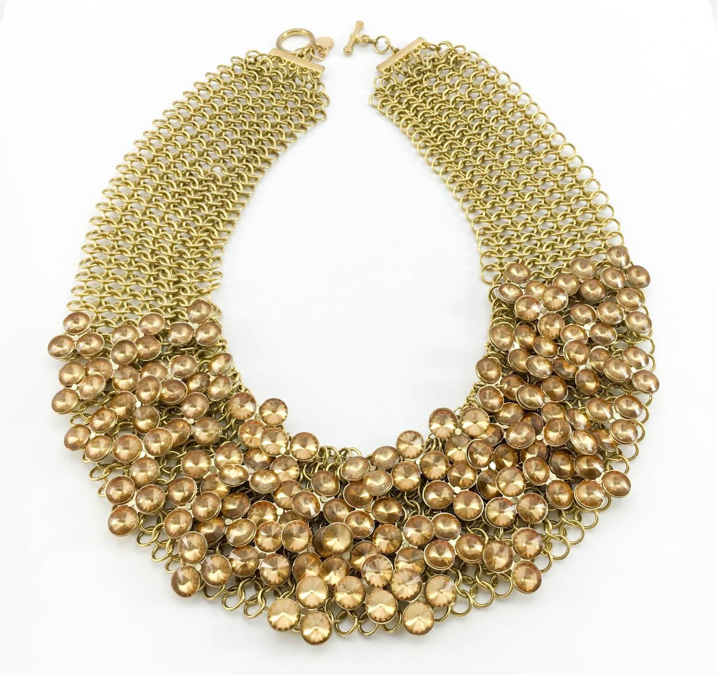 Celine Gold-Tone Beaded Necklace - 1990s In Excellent Condition In London, Chelsea