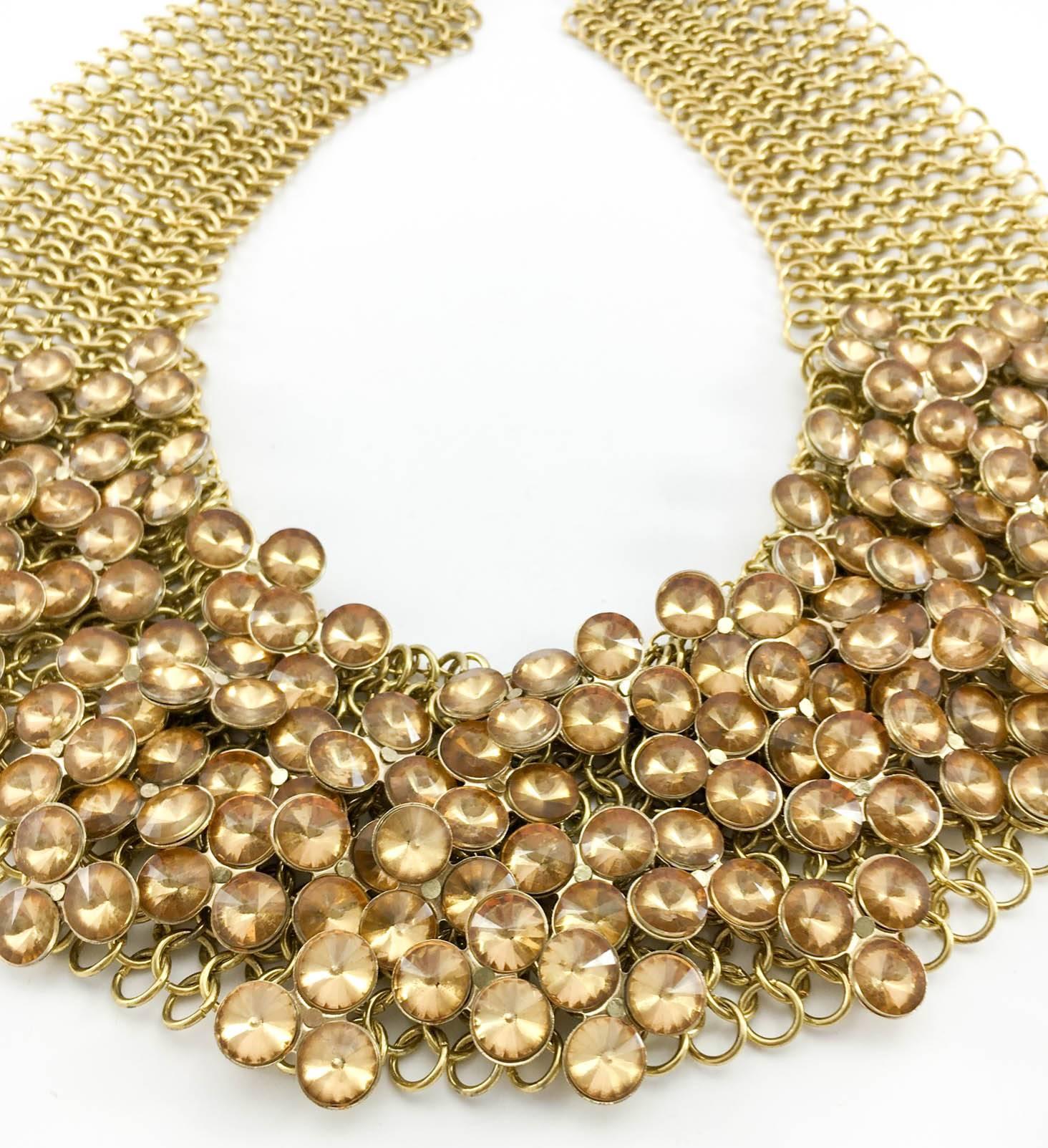 Celine Gold-Tone Beaded Necklace - 1990s 1