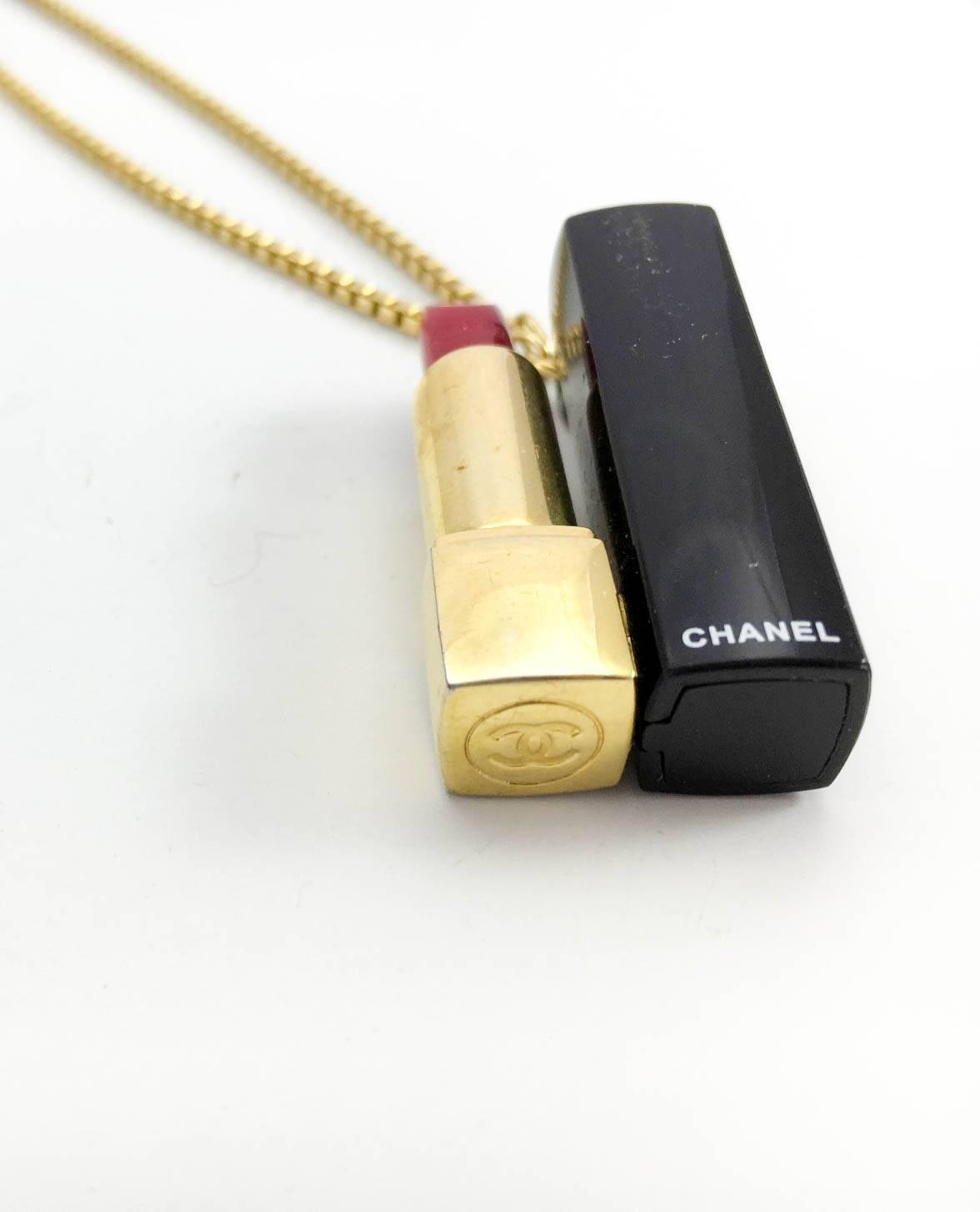 Chanel Lipstick Pendant Necklace at 1stdibs