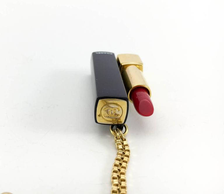 Chanel Lipstick Pendant Necklace at 1stDibs chanel lipstick necklace