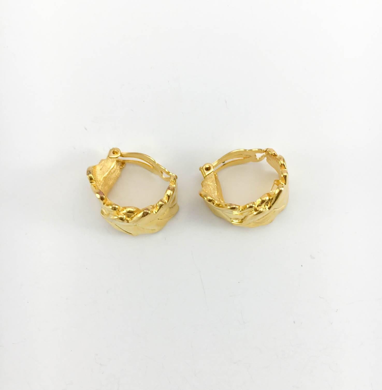 Loulou de la Falaise Gold-Plated Foliage Earrings For Sale 1