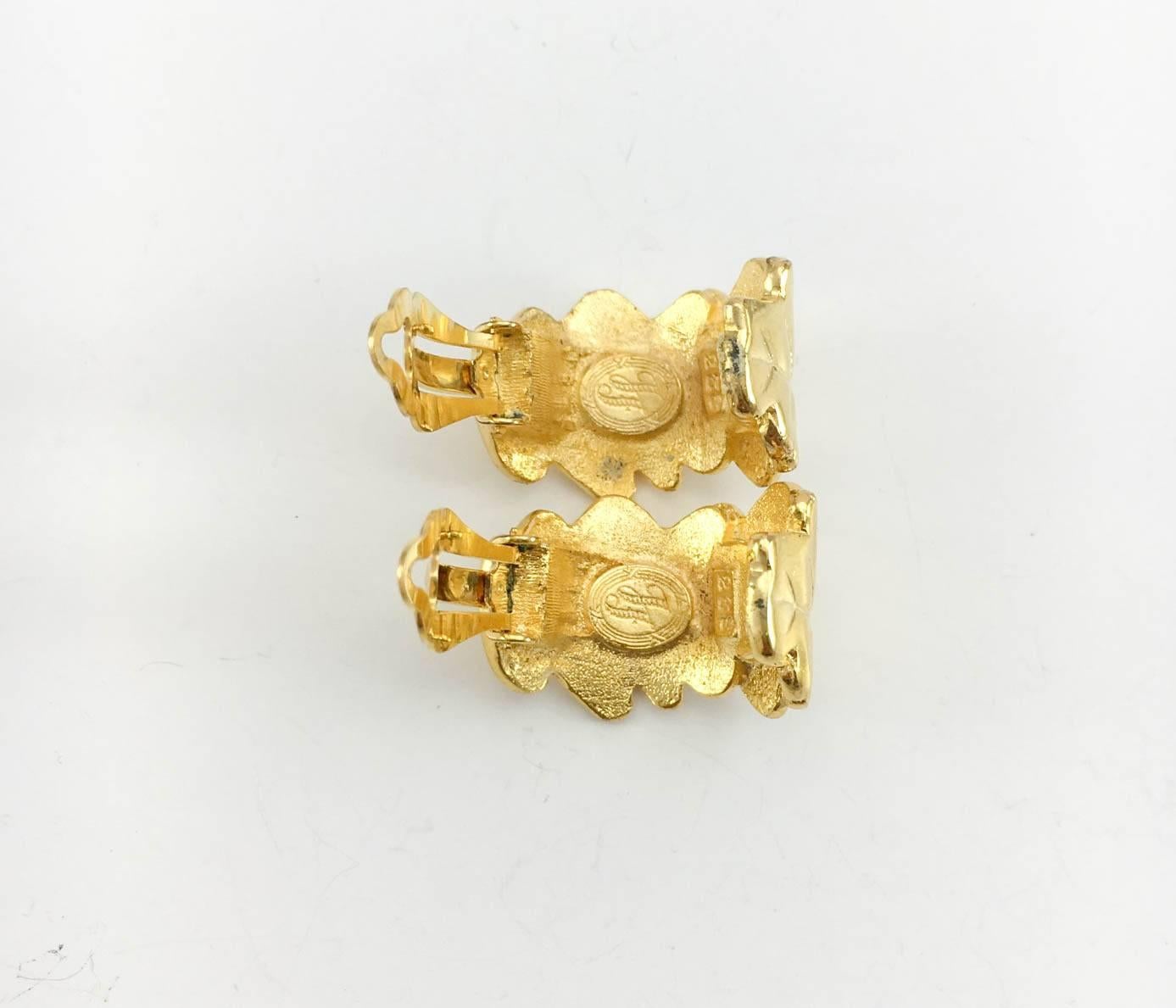 Loulou de la Falaise Gold-Plated Foliage Earrings For Sale 2