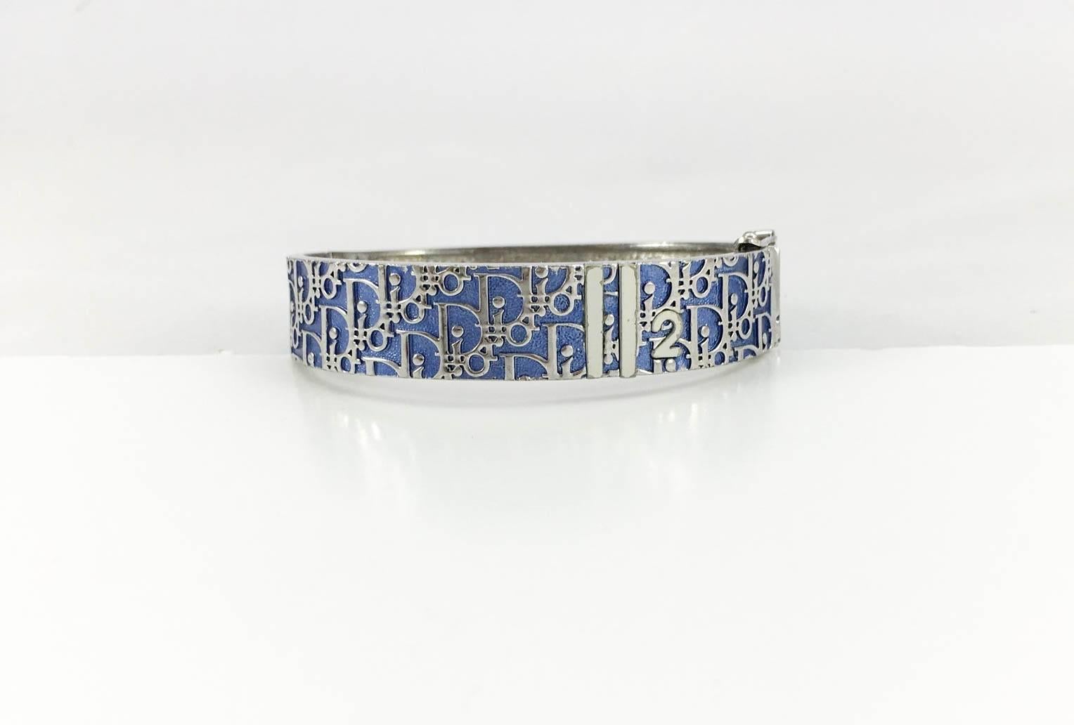 Dior Blue Trotter Clamper Bracelet In Good Condition In London, Chelsea